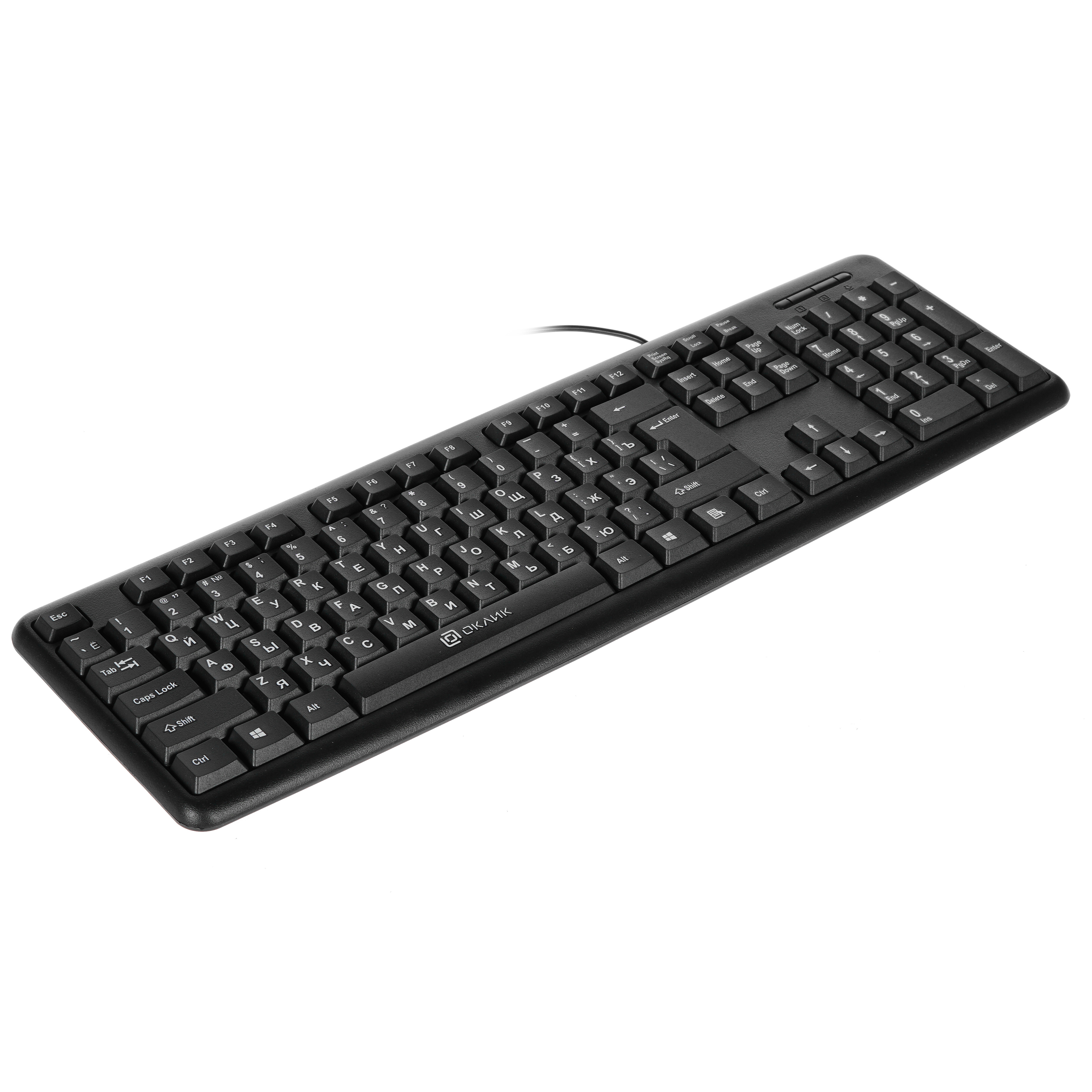 Клавиатура Oklick 180V2 проводная, USB, черный