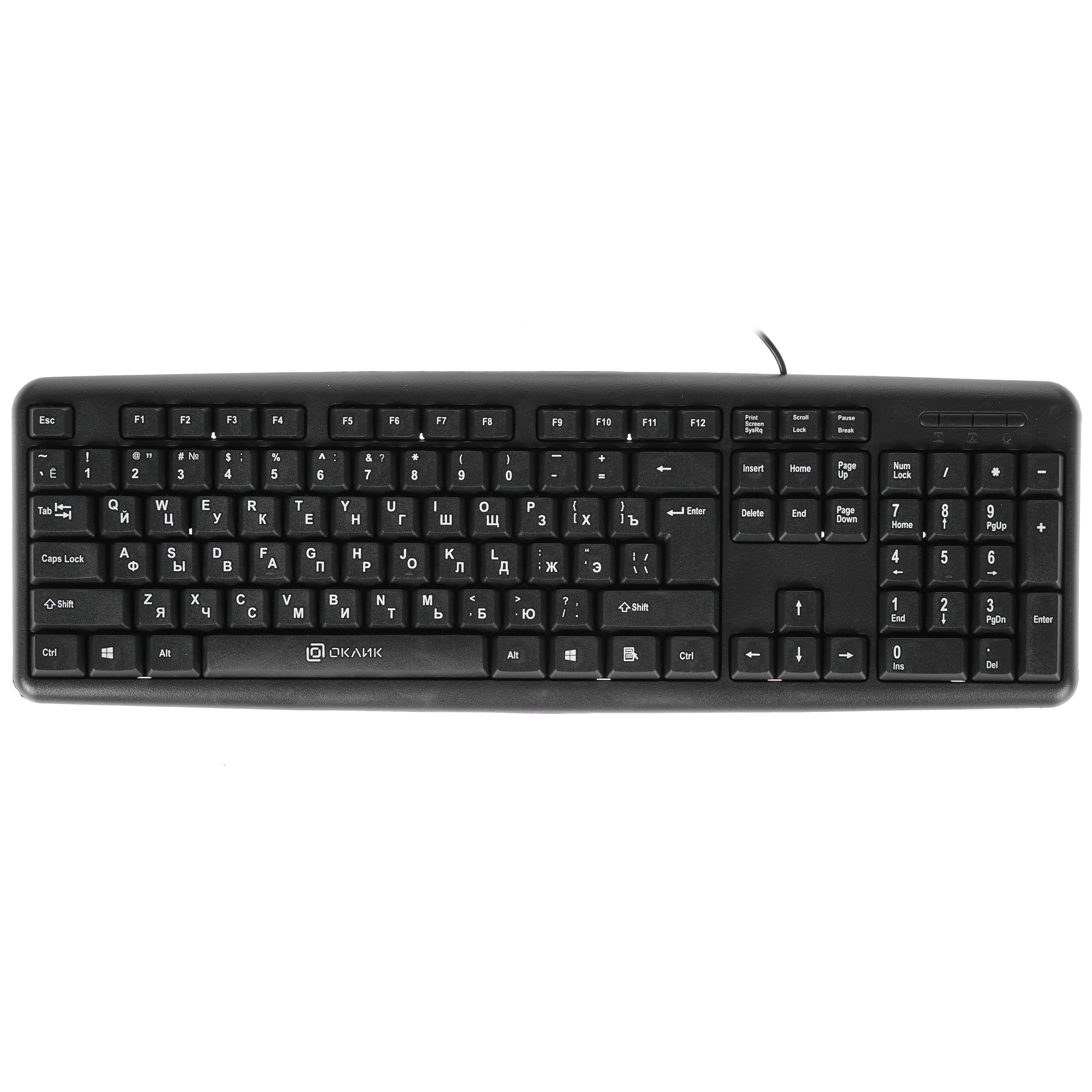 Клавиатура Oklick 180V2 проводная, USB, черный