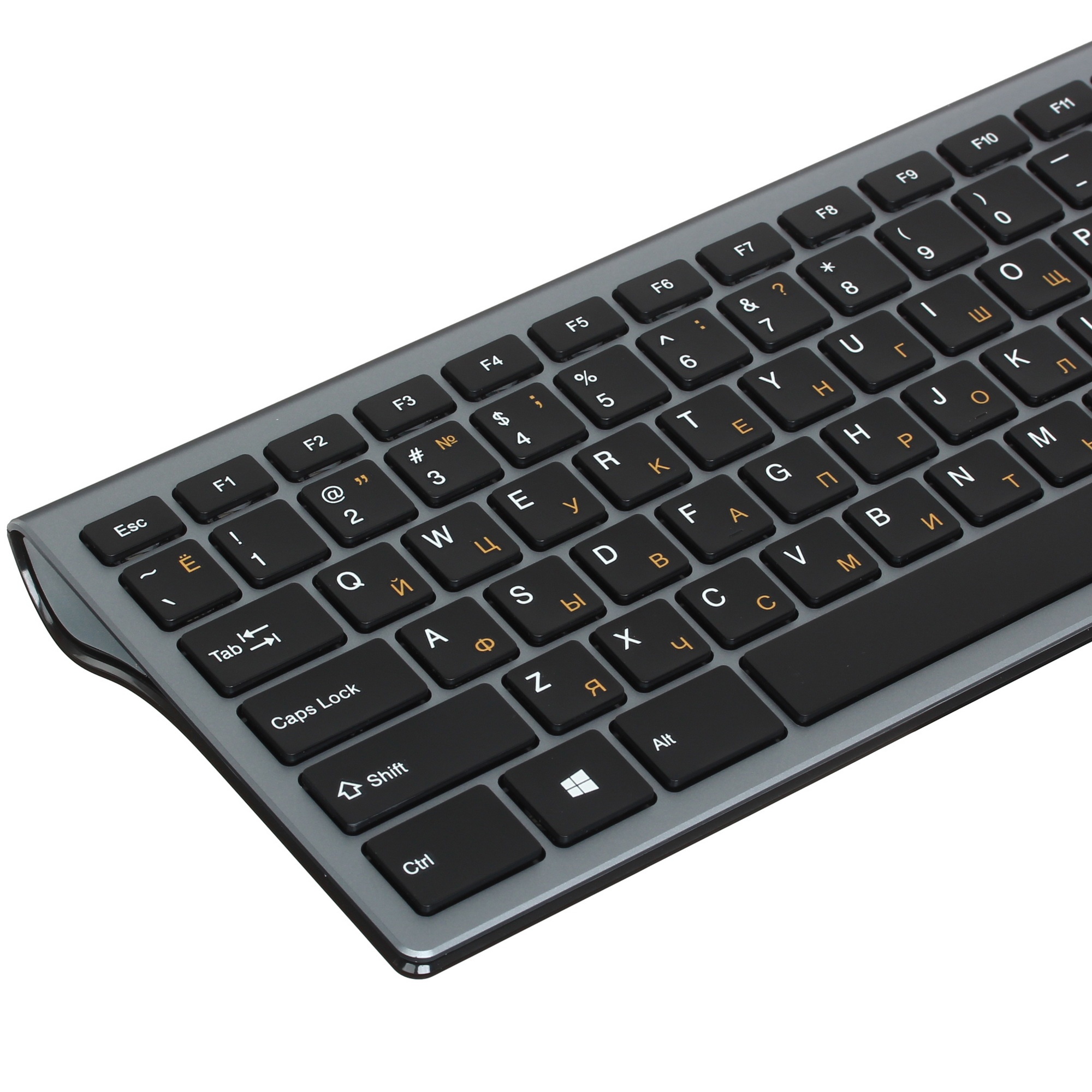 Клавиатура Oklick 890S серый USB беспроводная slim