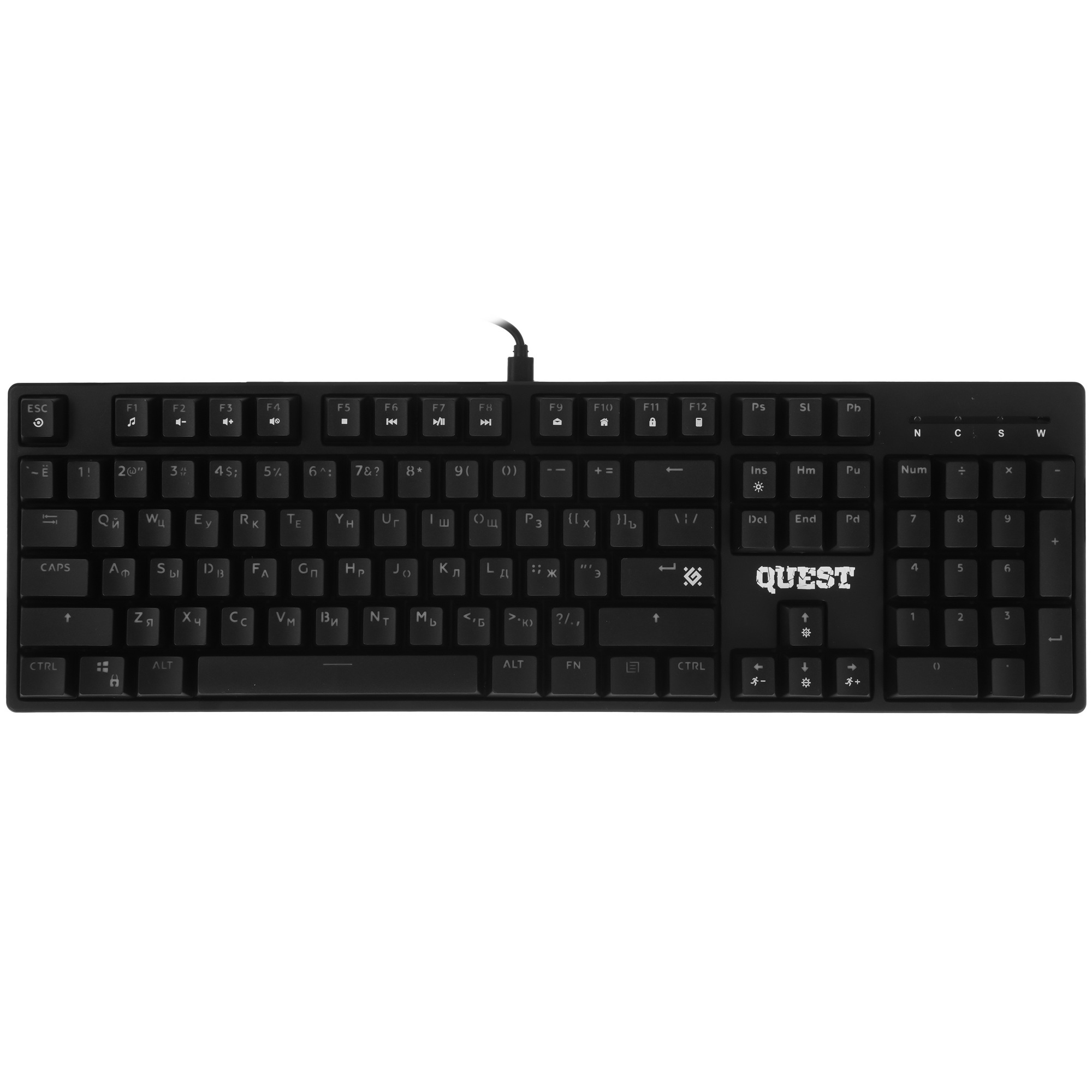 Клавиатура Defender Quest GK-596 RU (45596) проводная, USB, черный