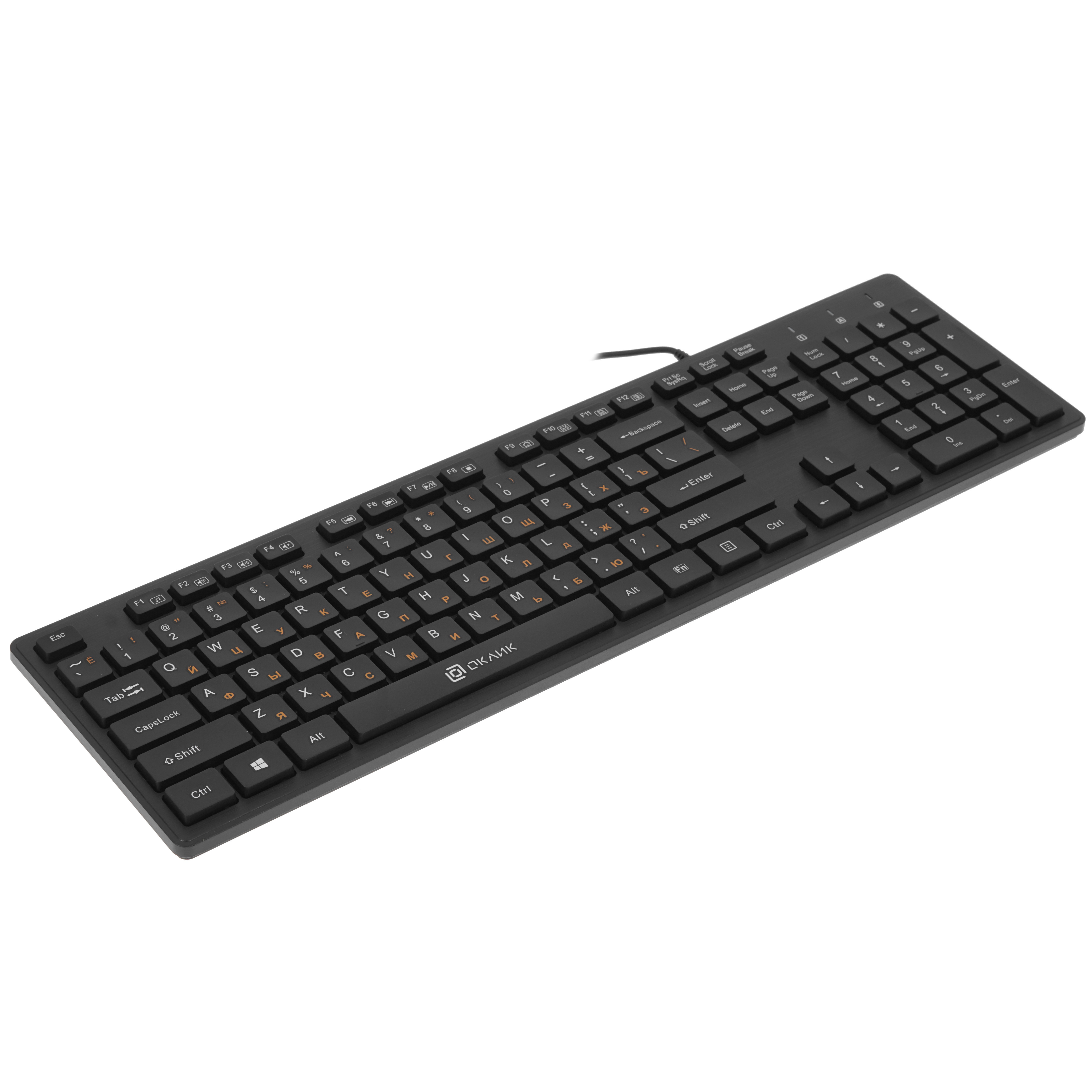 Клавиатура Oklick 520M2U проводная, USB, черный + черный