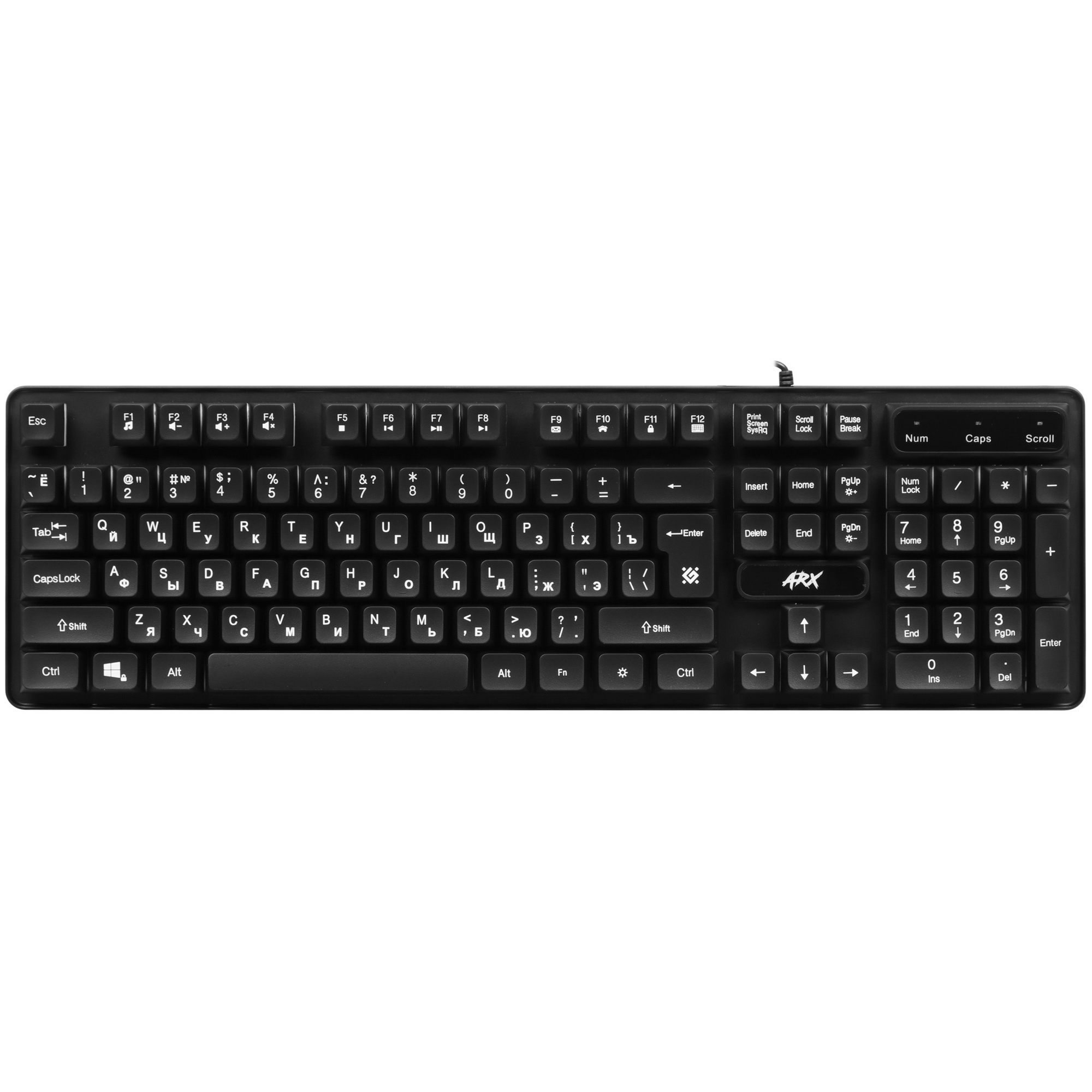 Клавиатура Defender Arx GK-196L RU  проводная, USB, черный
