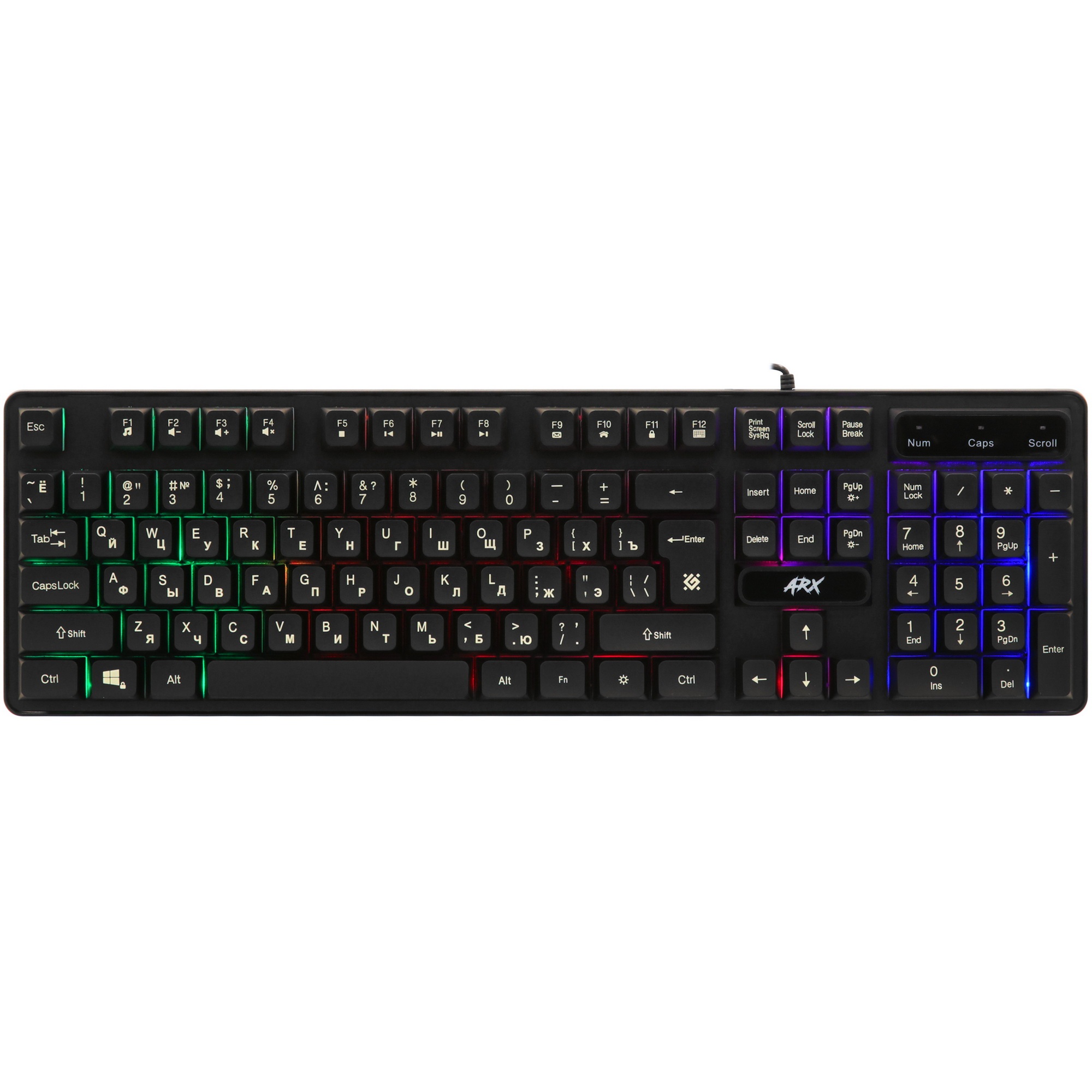 Клавиатура Defender Arx GK-196L RU  проводная, USB, черный