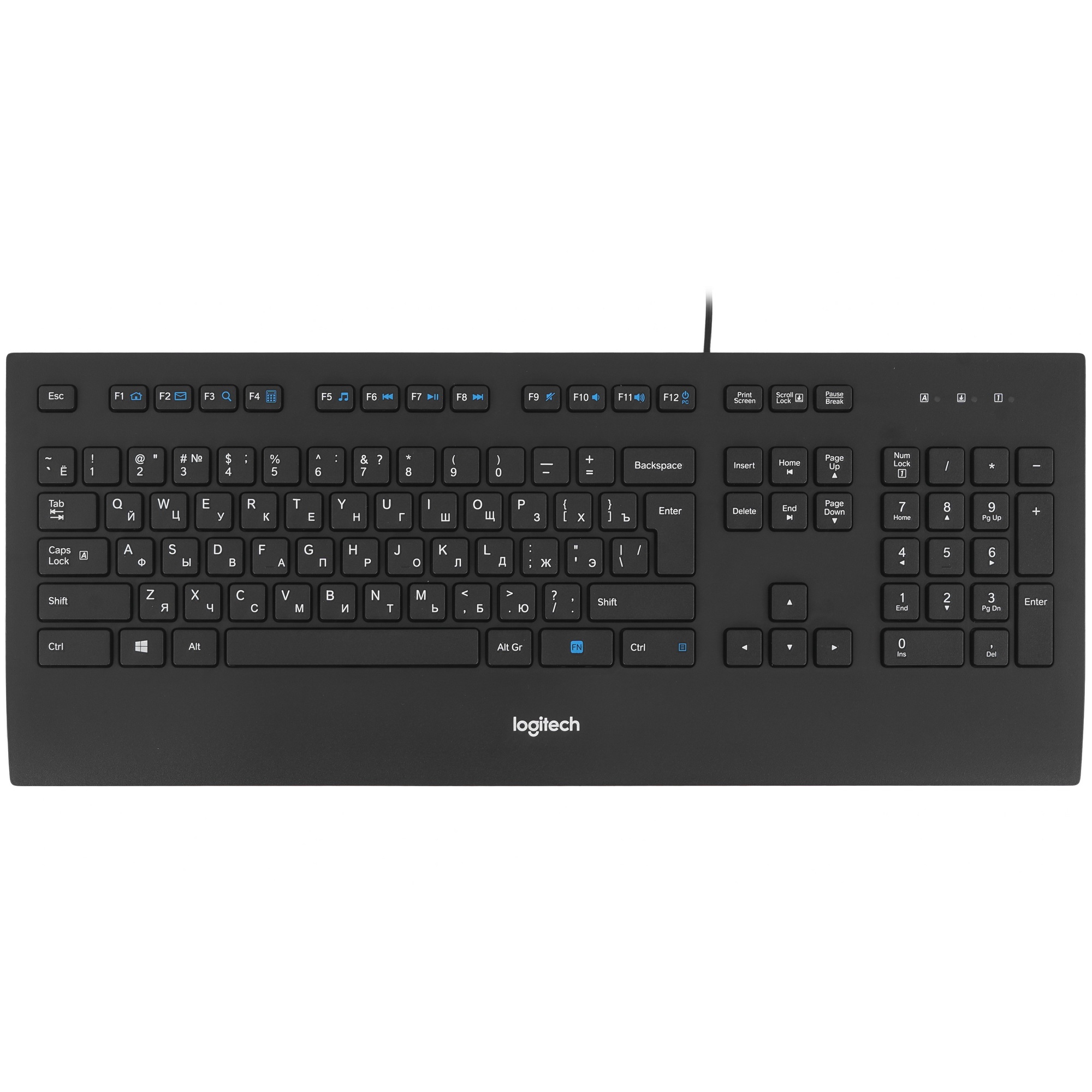 Клавиатура Logitech Keyboard K280E (920-005215) проводная USB черный