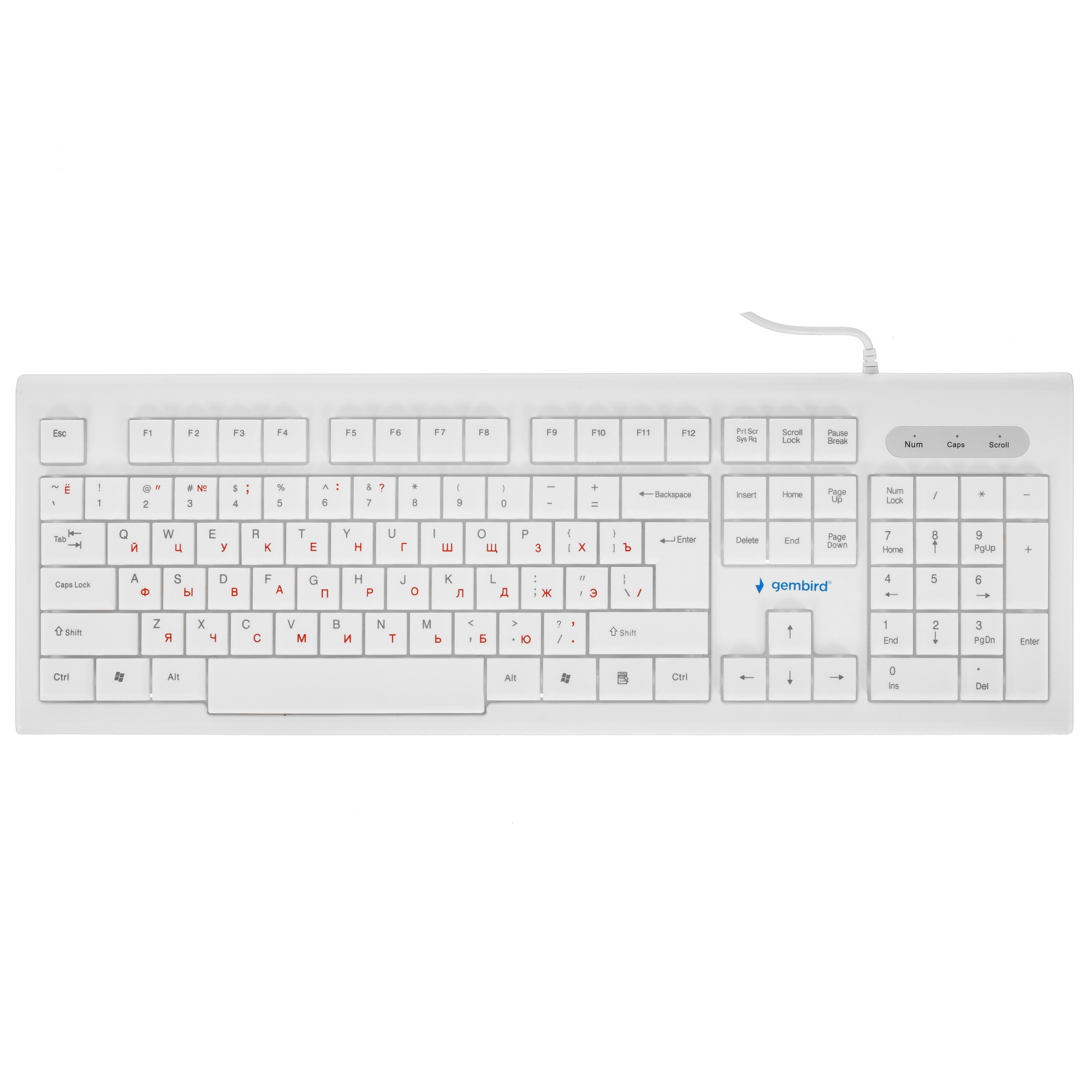 Клавиатура Gembird KB-8354U проводная, USB, бежевый/белый