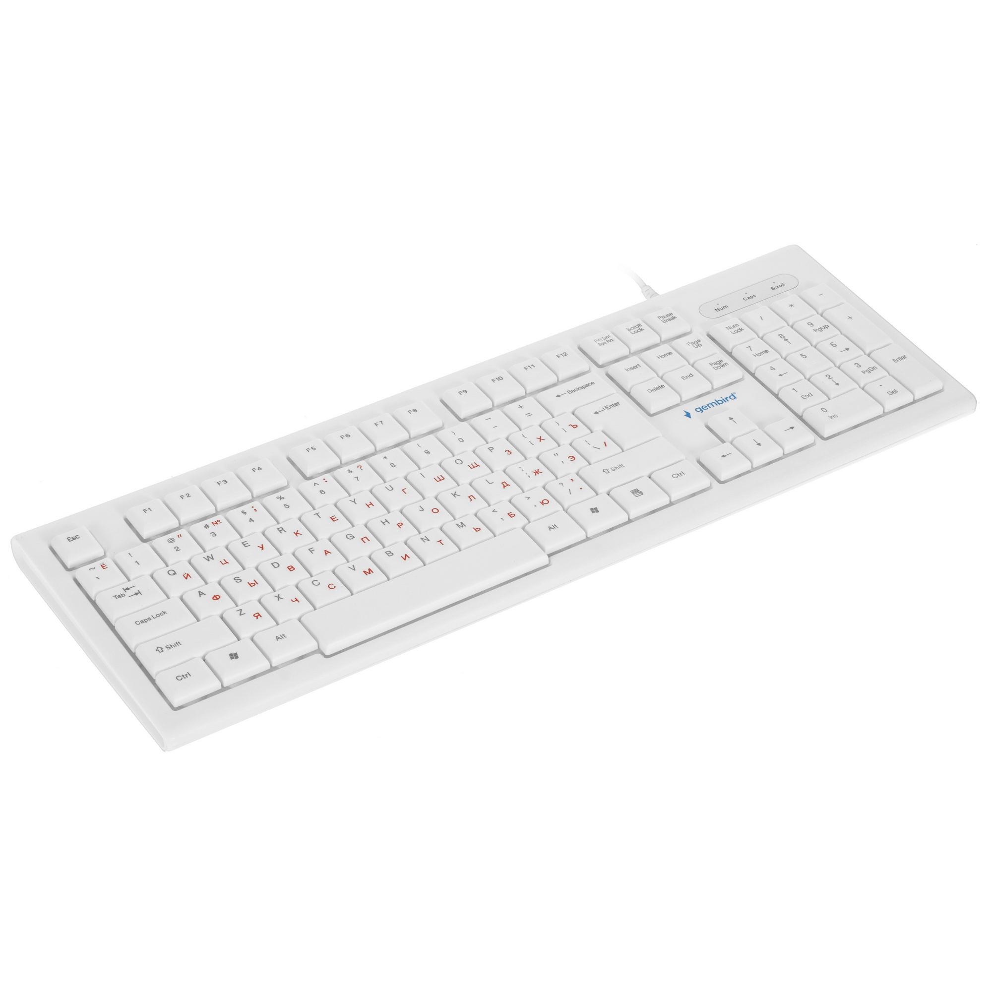 Клавиатура Gembird KB-8354U проводная, USB, бежевый/белый