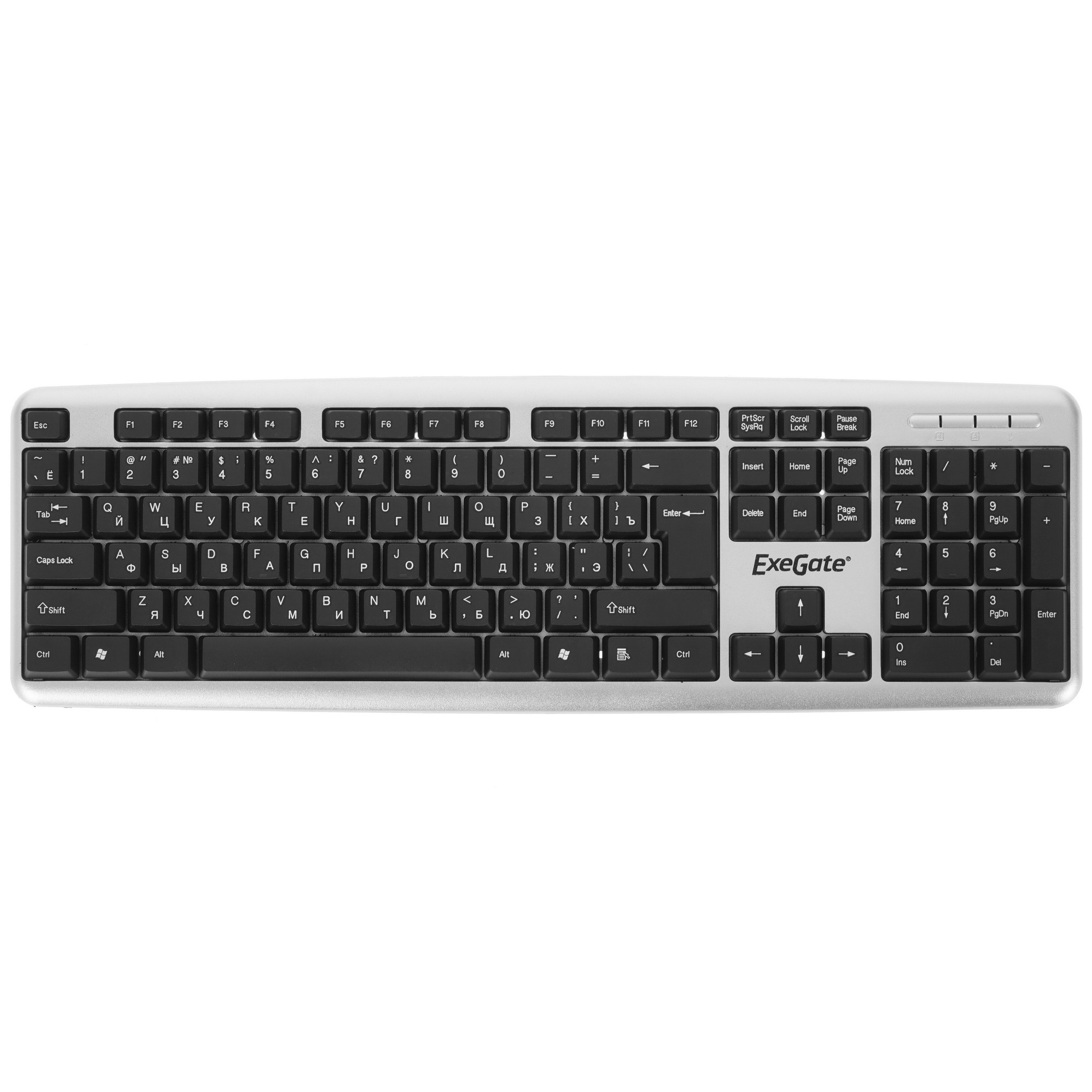 Клавиатура ExeGate LY-401 (EX264086RUS) проводная, USB, серебристый