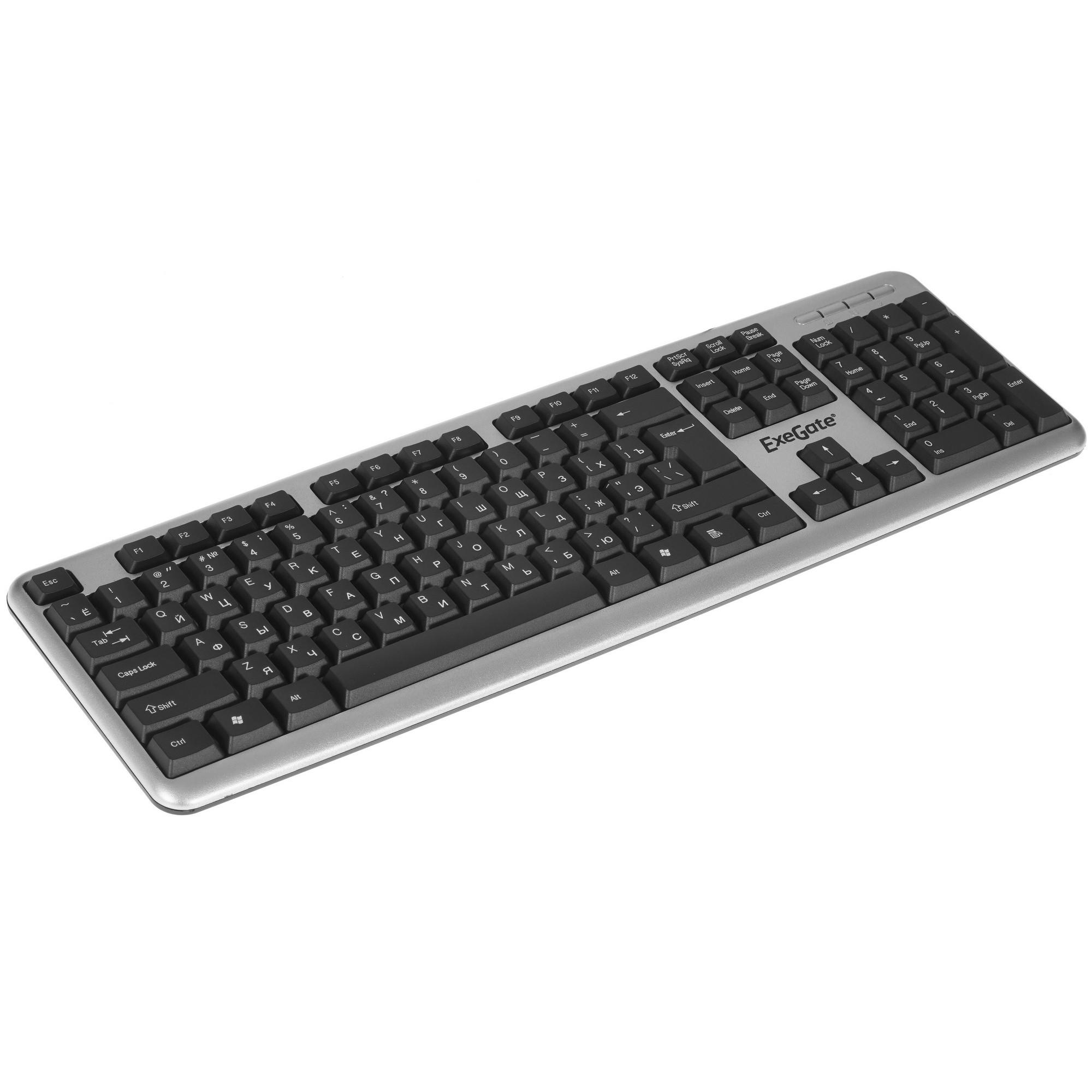 Клавиатура ExeGate LY-401 (EX264086RUS) проводная, USB, серебристый