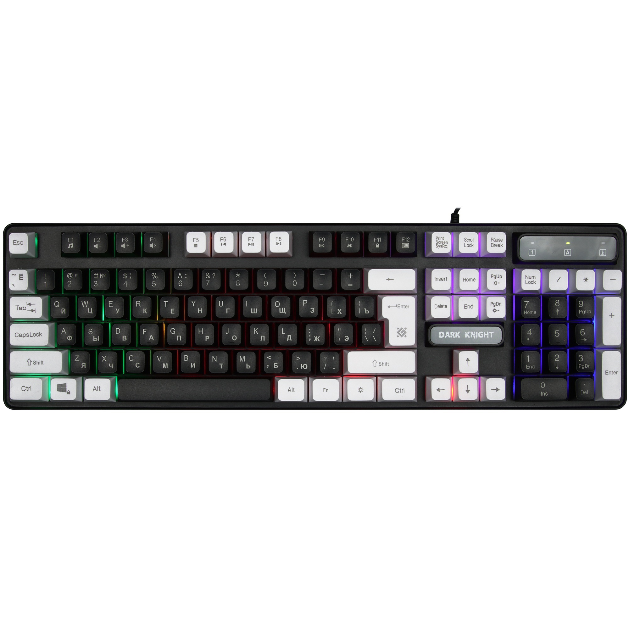 Клавиатура Defender Dark Knight GK-077  проводная, USB, чёрный/белый