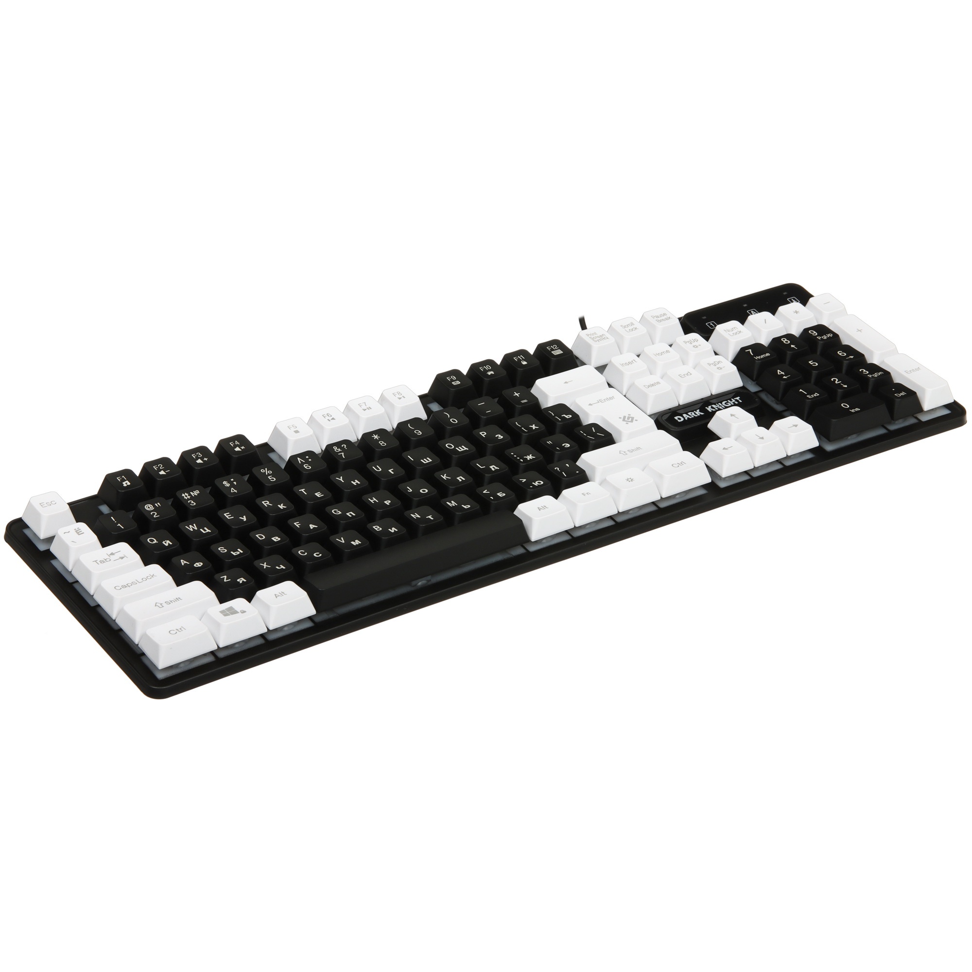 Клавиатура Defender Dark Knight GK-077  проводная, USB, чёрный/белый