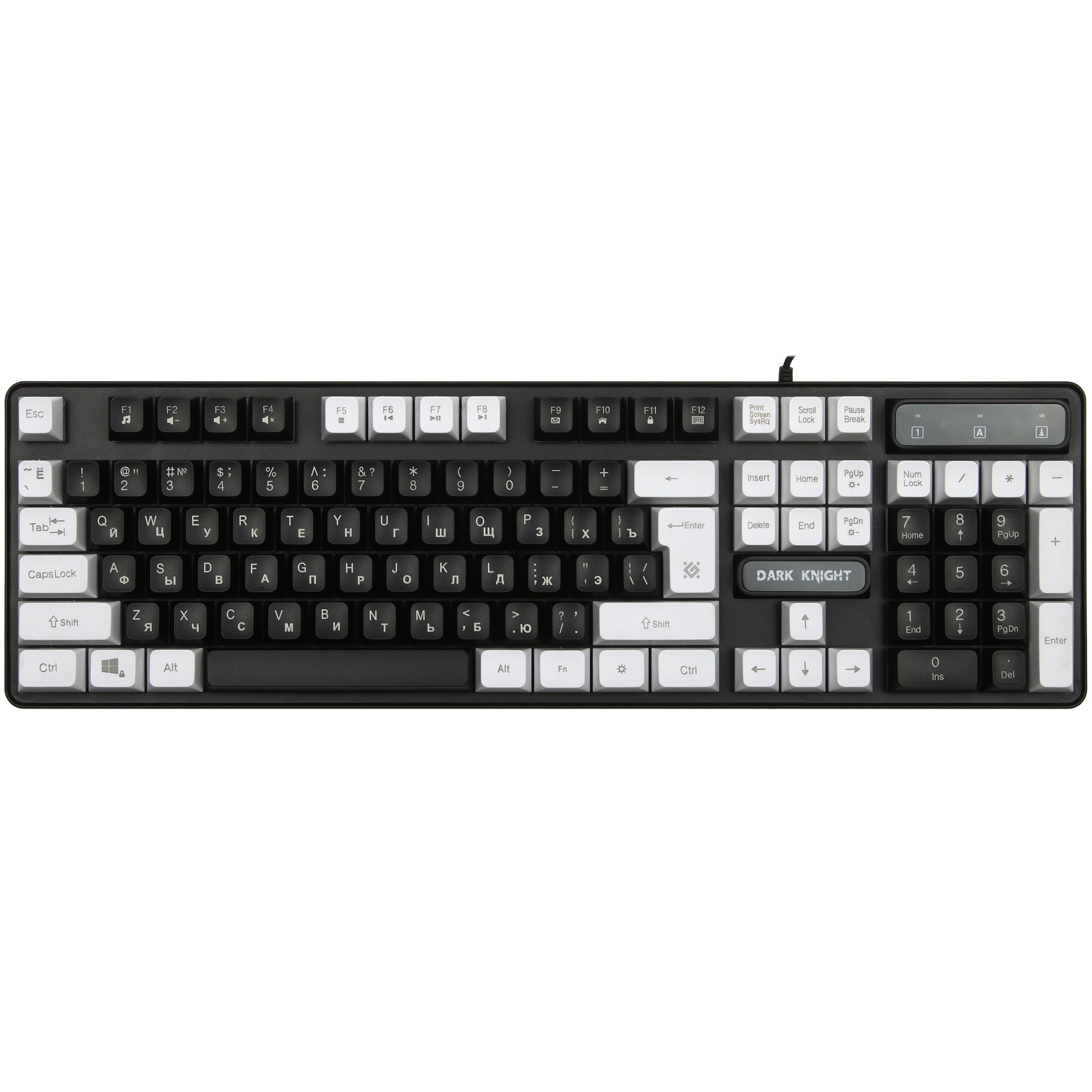 Клавиатура Defender Dark Knight GK-077  проводная, USB, чёрный/белый