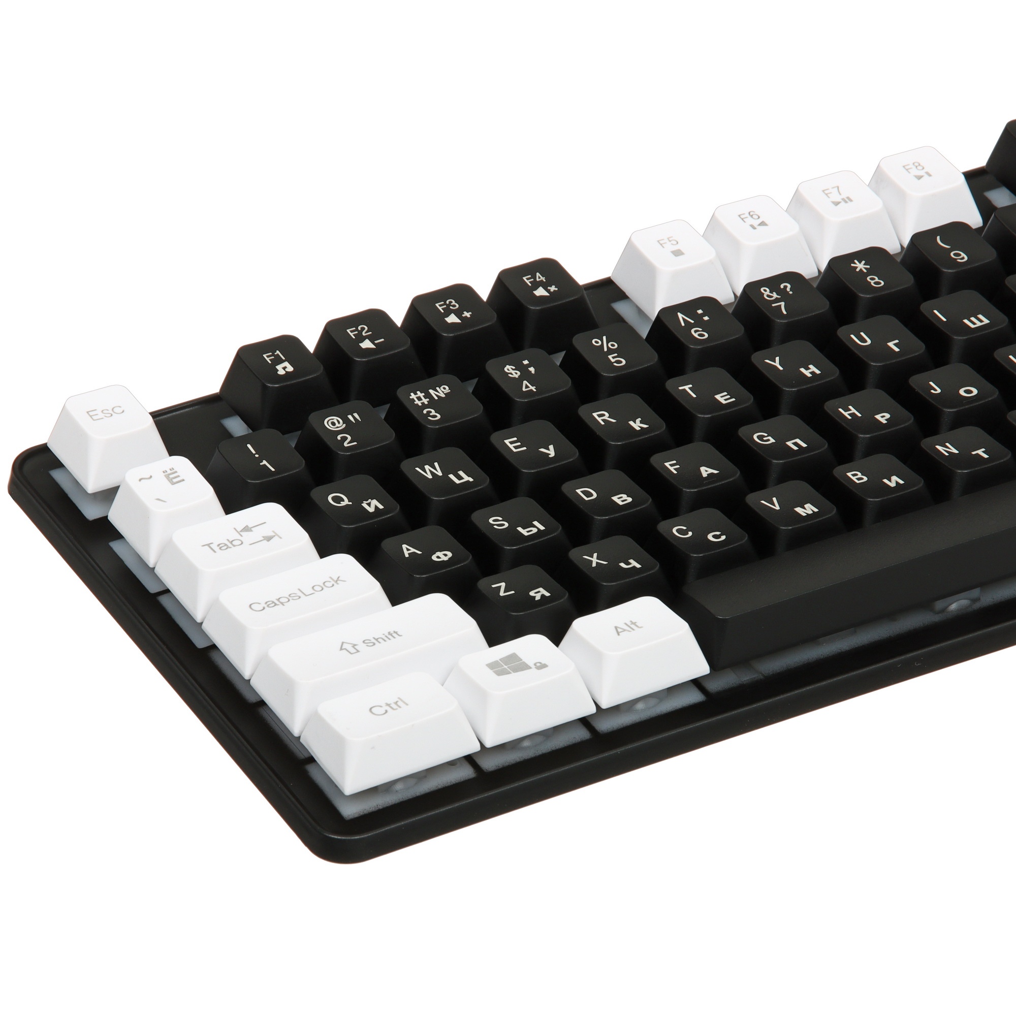 Клавиатура Defender Dark Knight GK-077  проводная, USB, чёрный/белый