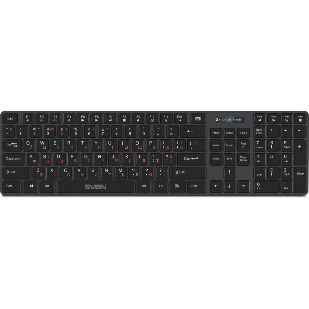 Клавиатура SVEN KB-E5300W беспроводная USB чёрный