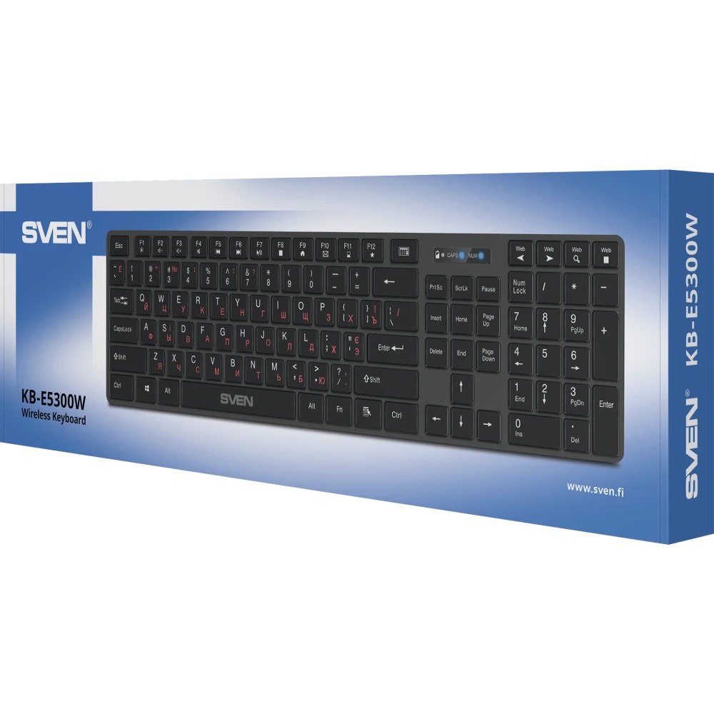 Клавиатура SVEN KB-E5300W беспроводная USB чёрный