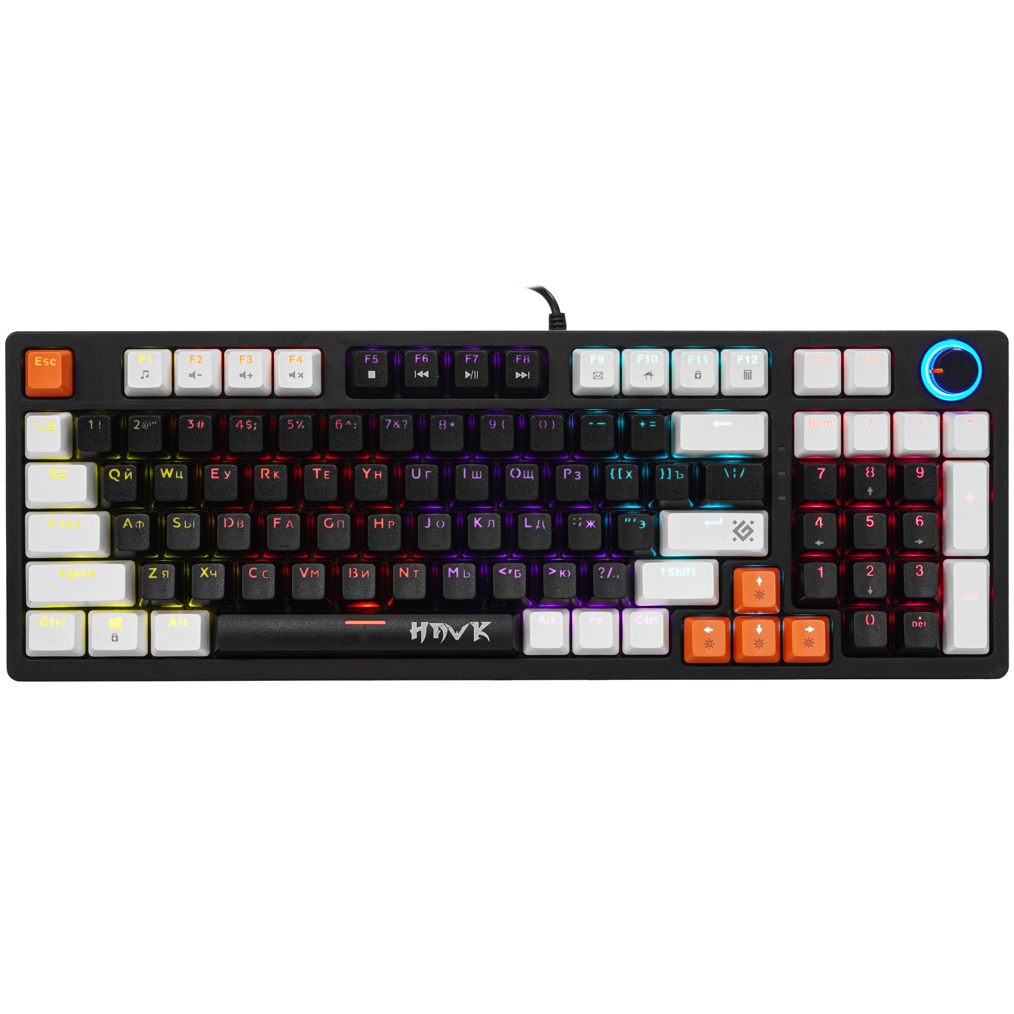Клавиатура Defender Hawk GK-418  проводная, USB, белый + голубой