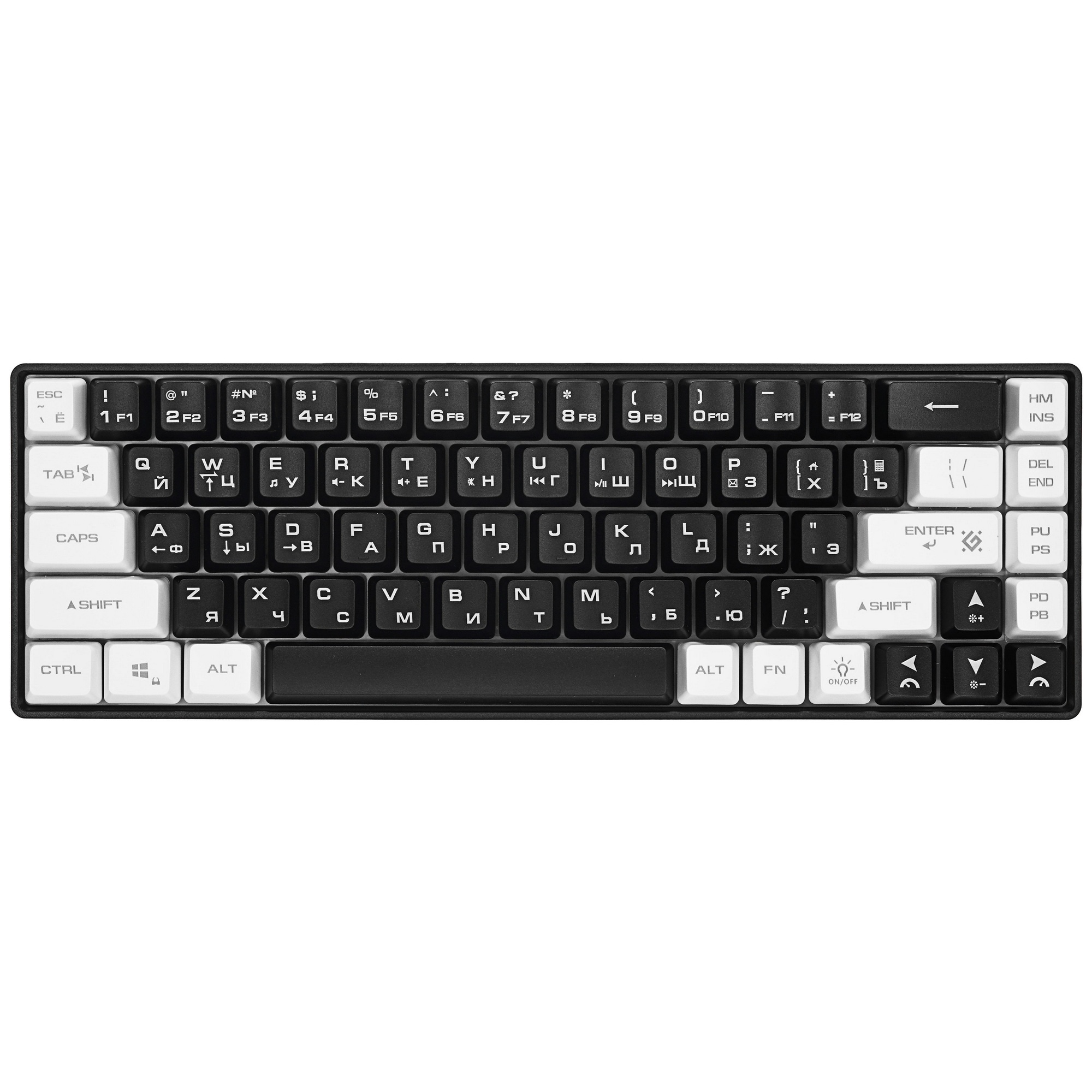 Игровая клавиатура проводная Defender Aris GK-349 RU,черн/бел,68кн+FN,радуж,1.5м