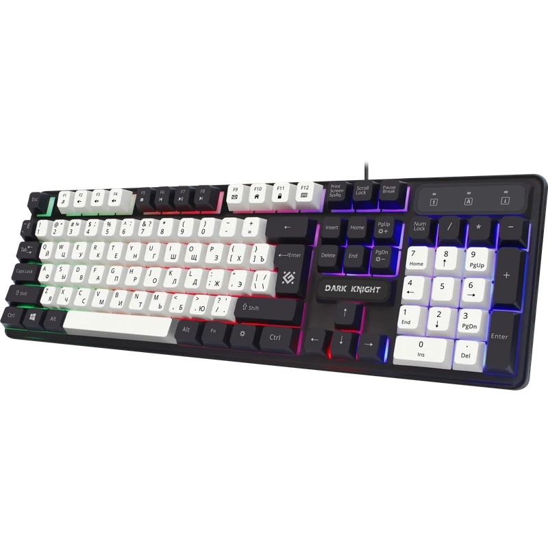 Клавиатура Defender Dark Knight R GK-077  проводная, USB, чёрный/белый