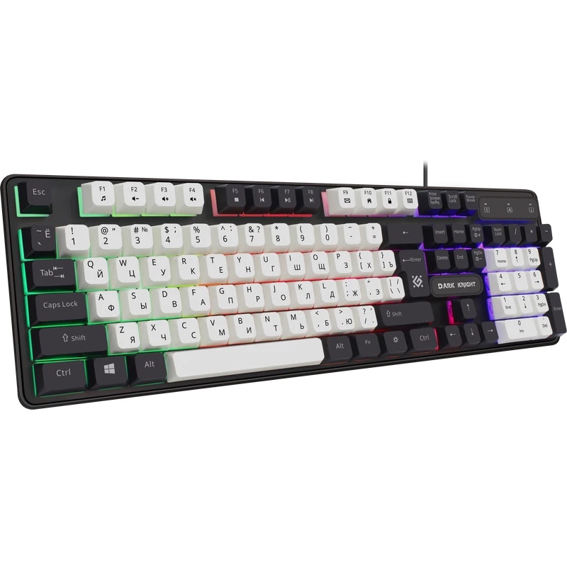 Клавиатура Defender Dark Knight R GK-077  проводная, USB, чёрный/белый