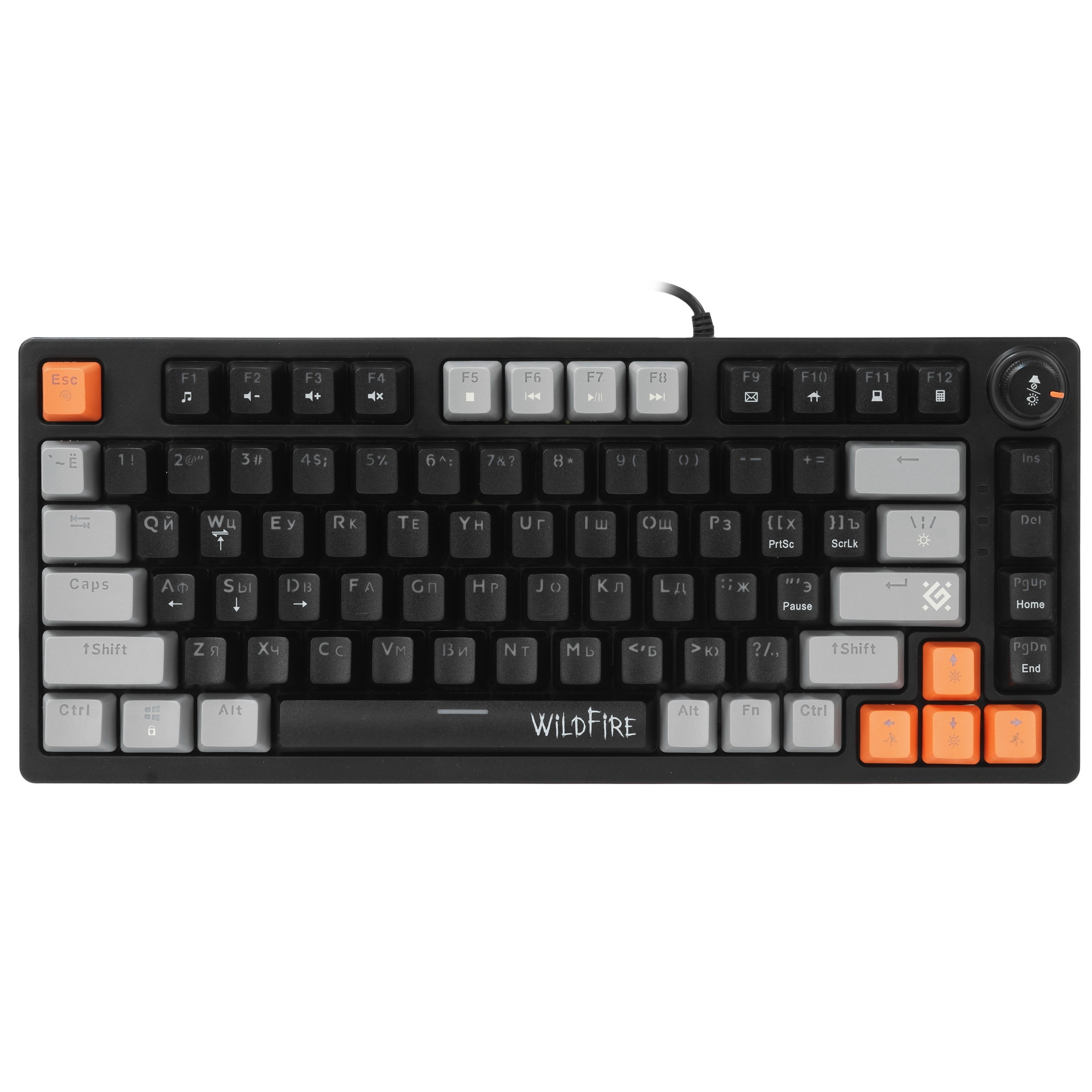 Механическая клавиатура Defender Wildfire GK-213 RU,чер/сер,82кн,TNT розов,1.5м_1