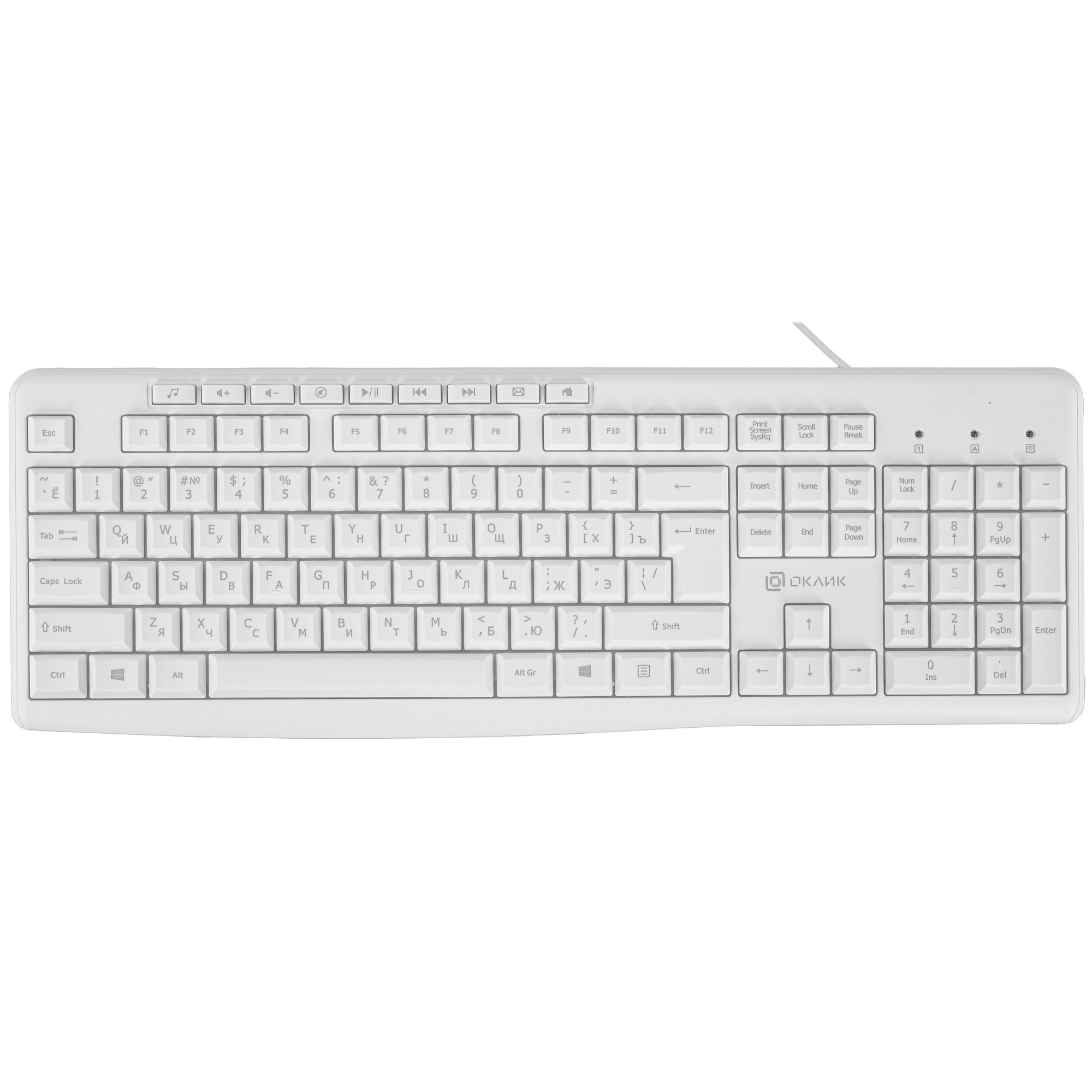 Клавиатура Oklick 305M (1875227) проводная, USB, белый