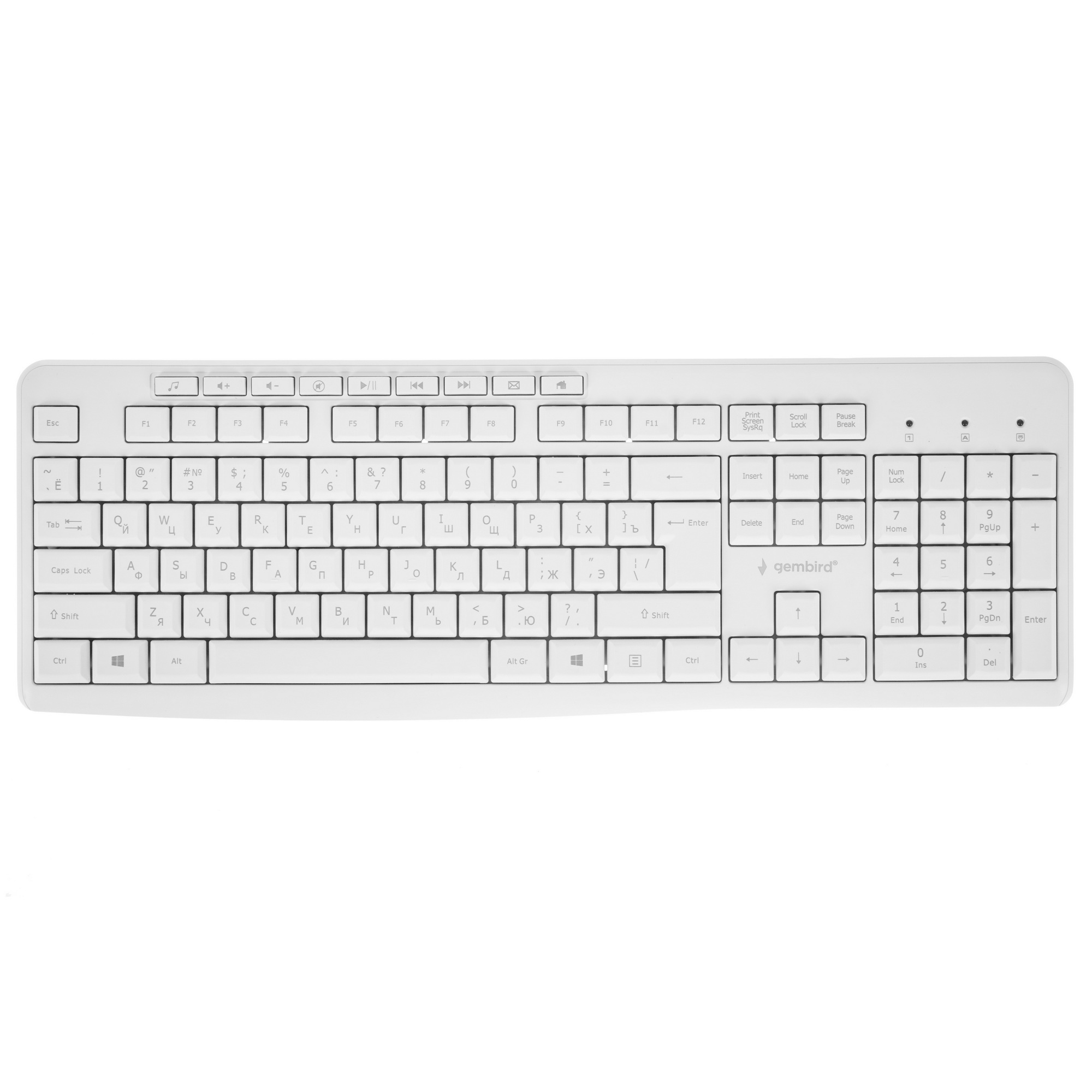 Клавиатура Gembird KB-8430M проводная, USB, белый
