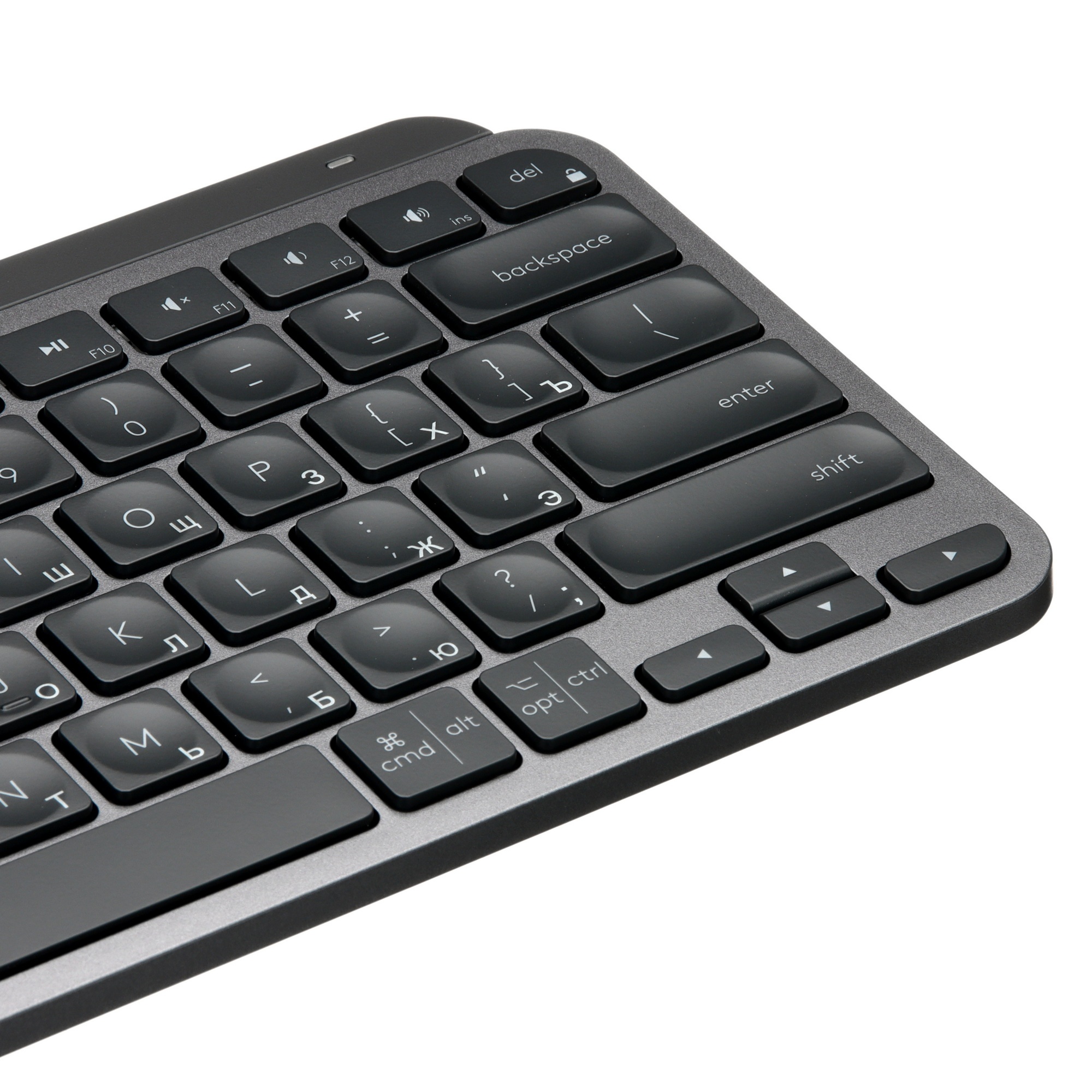 Клавиатура Logitech MX Keys Mini (920-010501) беспроводная, USB, Bluetooth/Радиоканал, темно-серый/ч