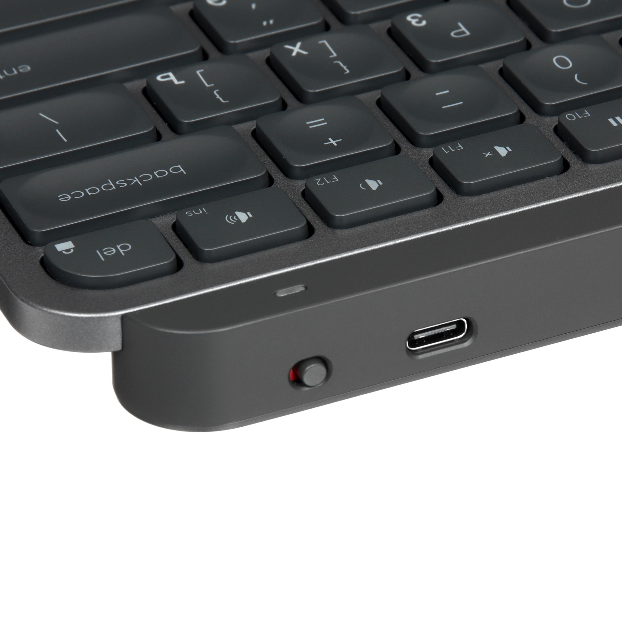 Клавиатура Logitech MX Keys Mini (920-010501) беспроводная, USB, Bluetooth/Радиоканал, темно-серый/ч