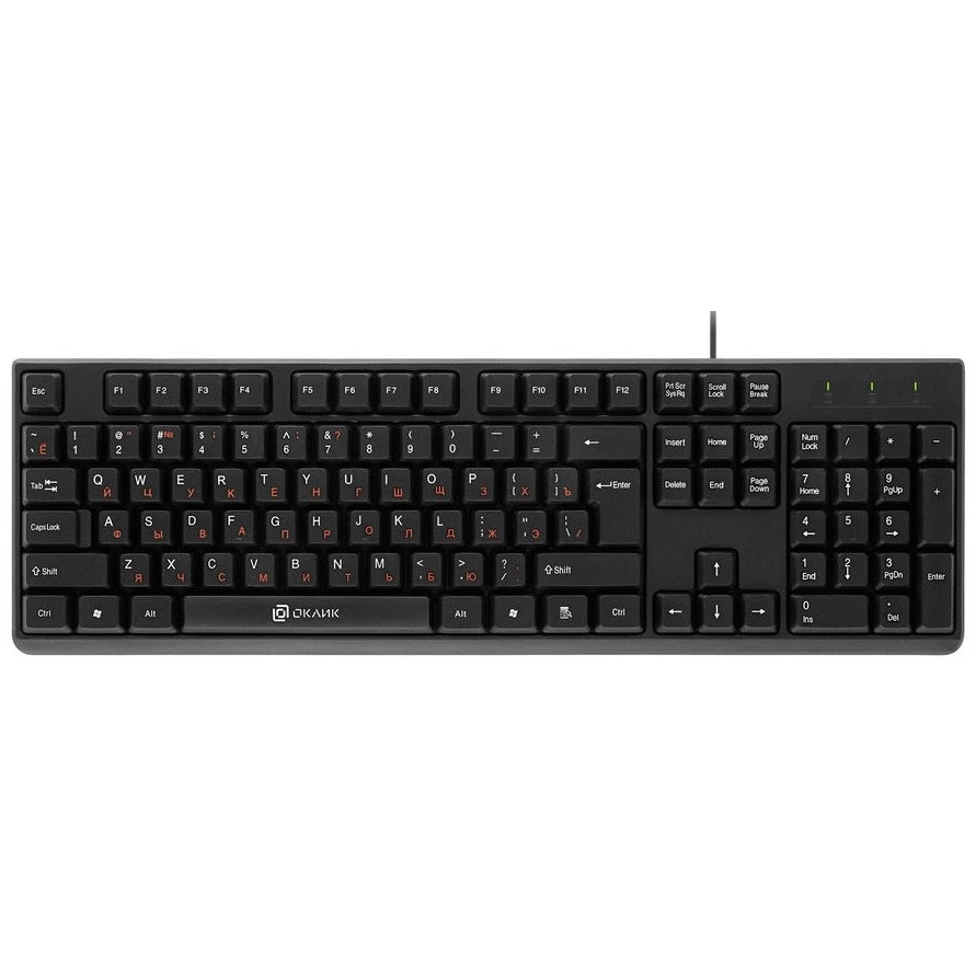 Клавиатура Oklick 100M/100M HW3 черный USB