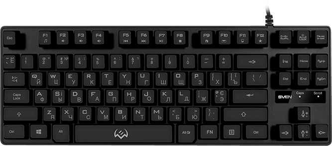 Игровая клавиатура SVEN KB-G7400 (87кл., 12 Fn функций, подсветка) Игровая клавиатура SVEN KB-G7400