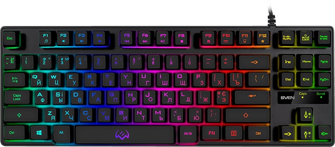 Игровая клавиатура SVEN KB-G7400 (87кл., 12 Fn функций, подсветка) Игровая клавиатура SVEN KB-G7400