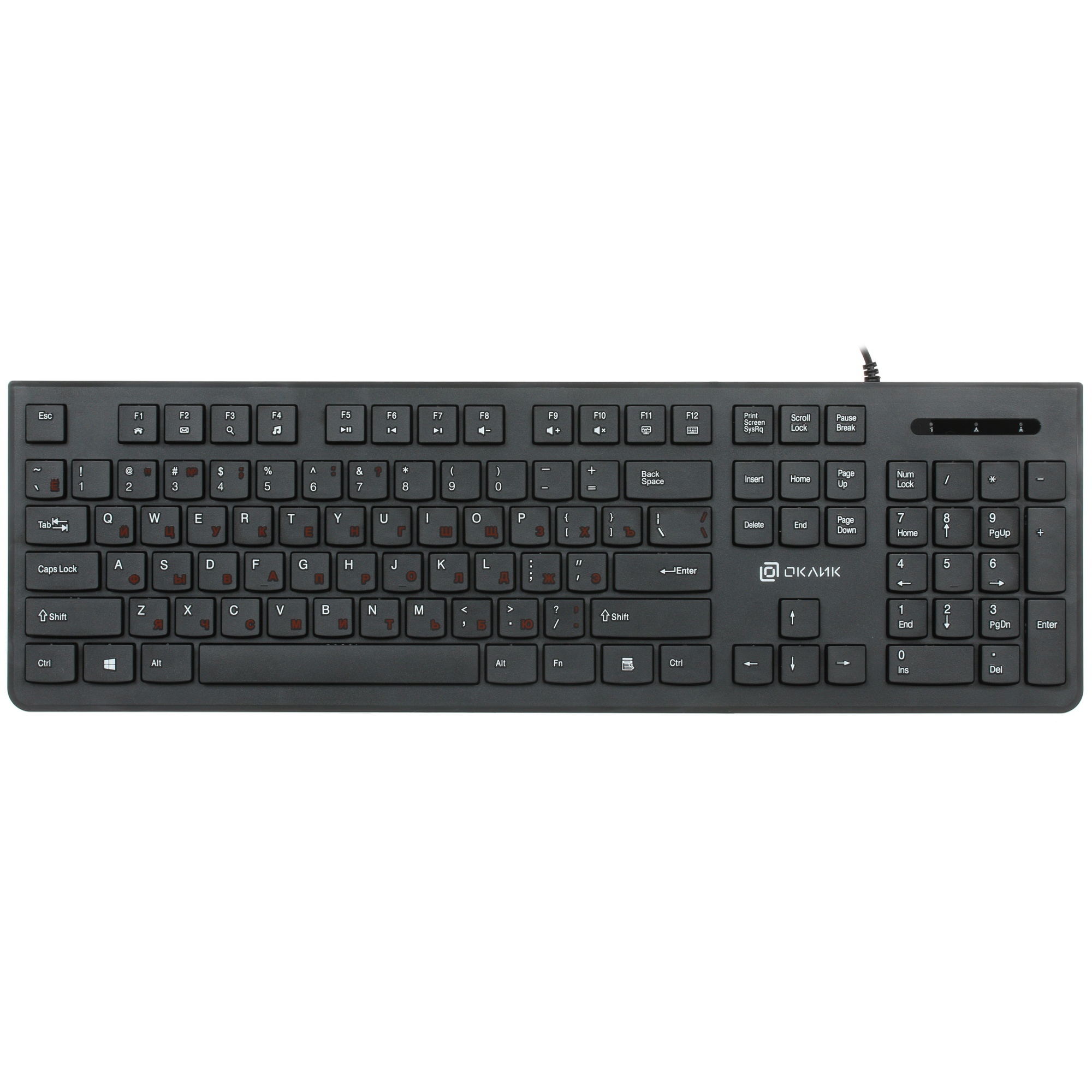 Клавиатура Oklick 505M черный USB slim