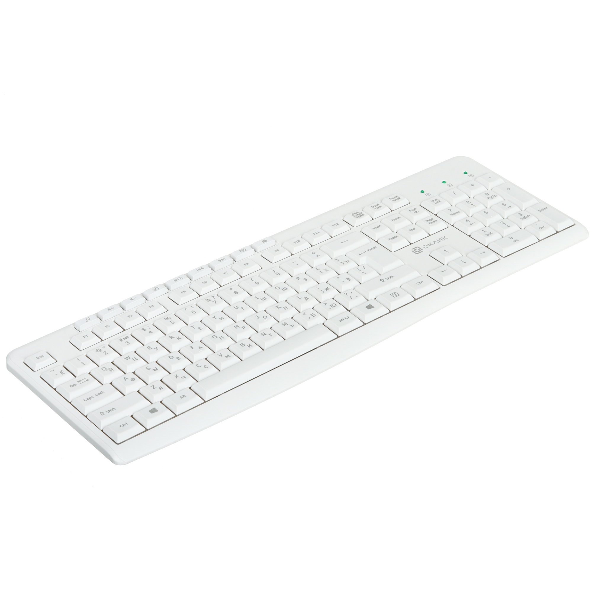 Клавиатура Oklick K225W (1875235) беспроводная, USB, Радиоканал, белый
