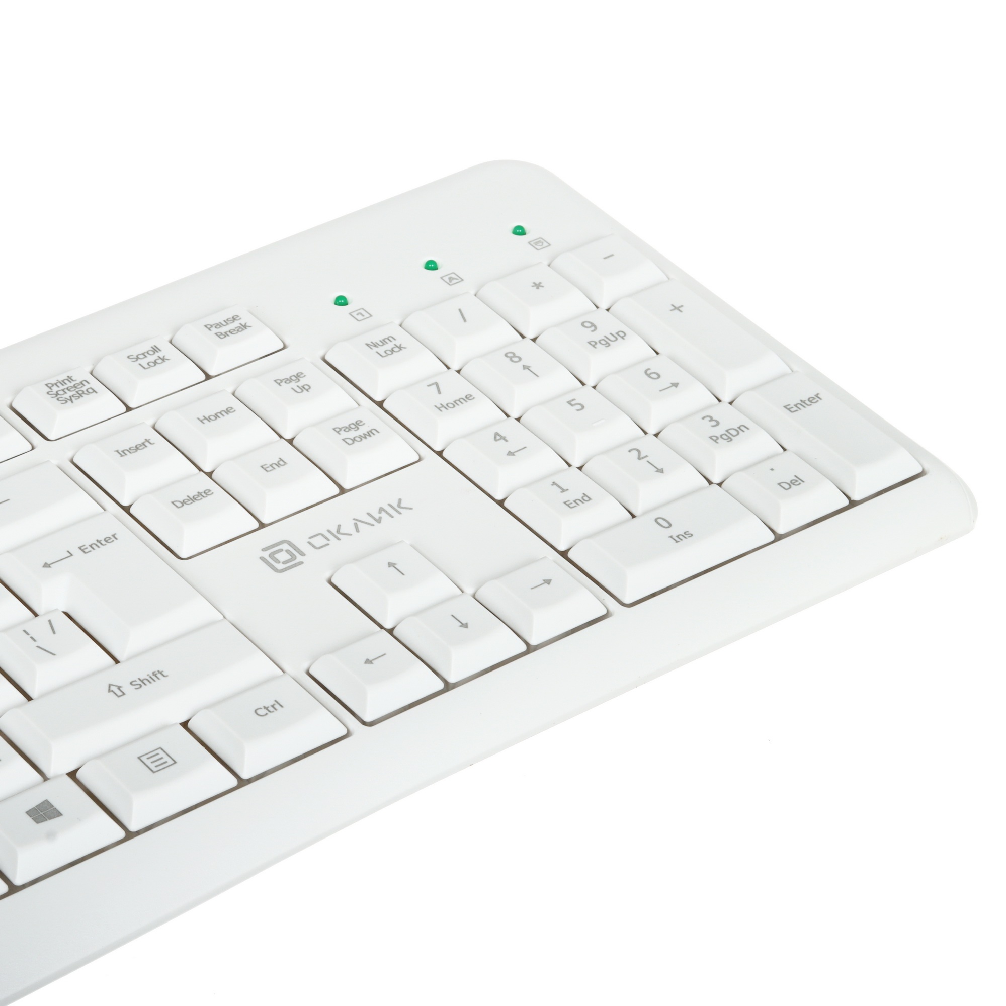 Клавиатура Oklick K225W (1875235) беспроводная, USB, Радиоканал, белый