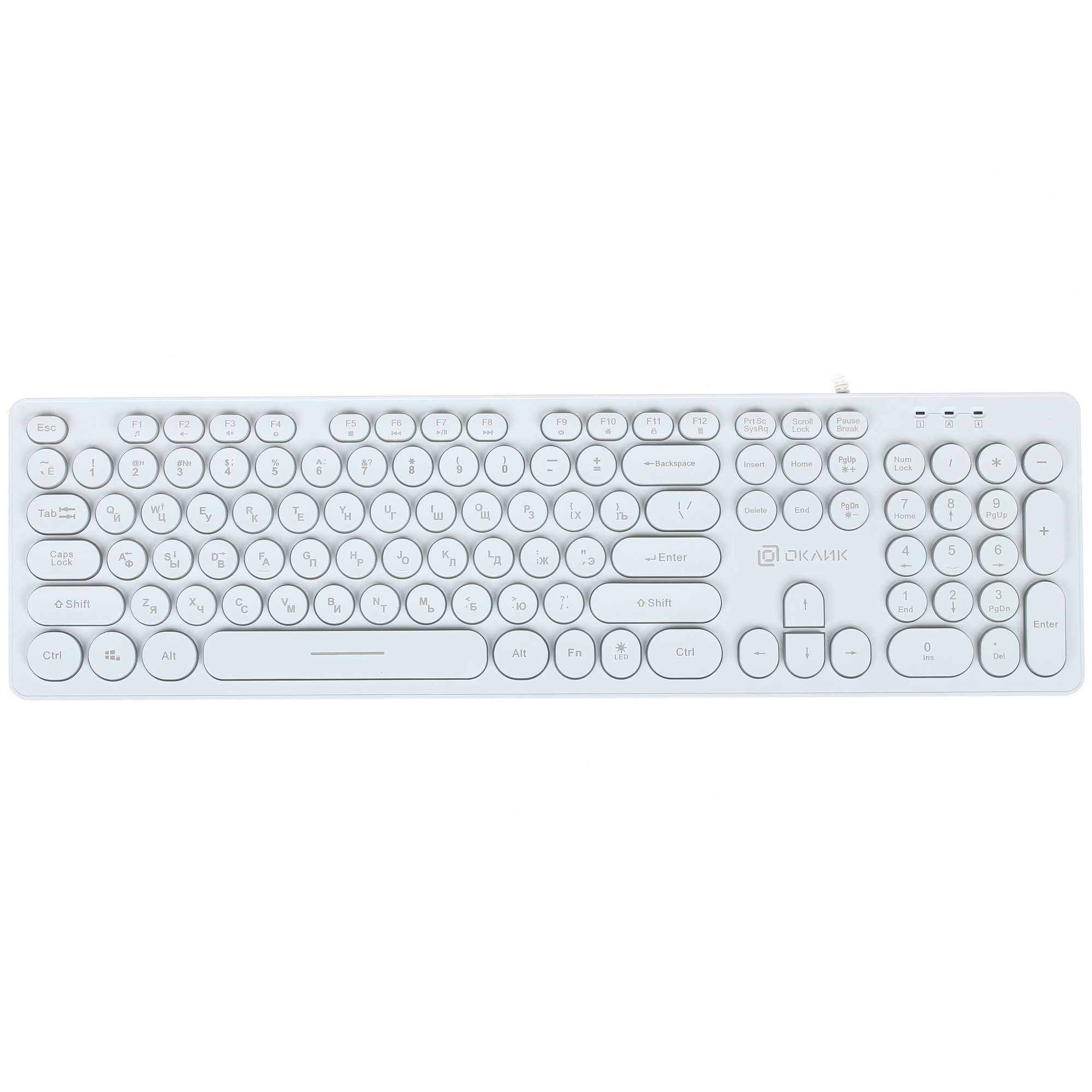 Клавиатура Oklick 420MRL [1091227] проводная, USB, белый