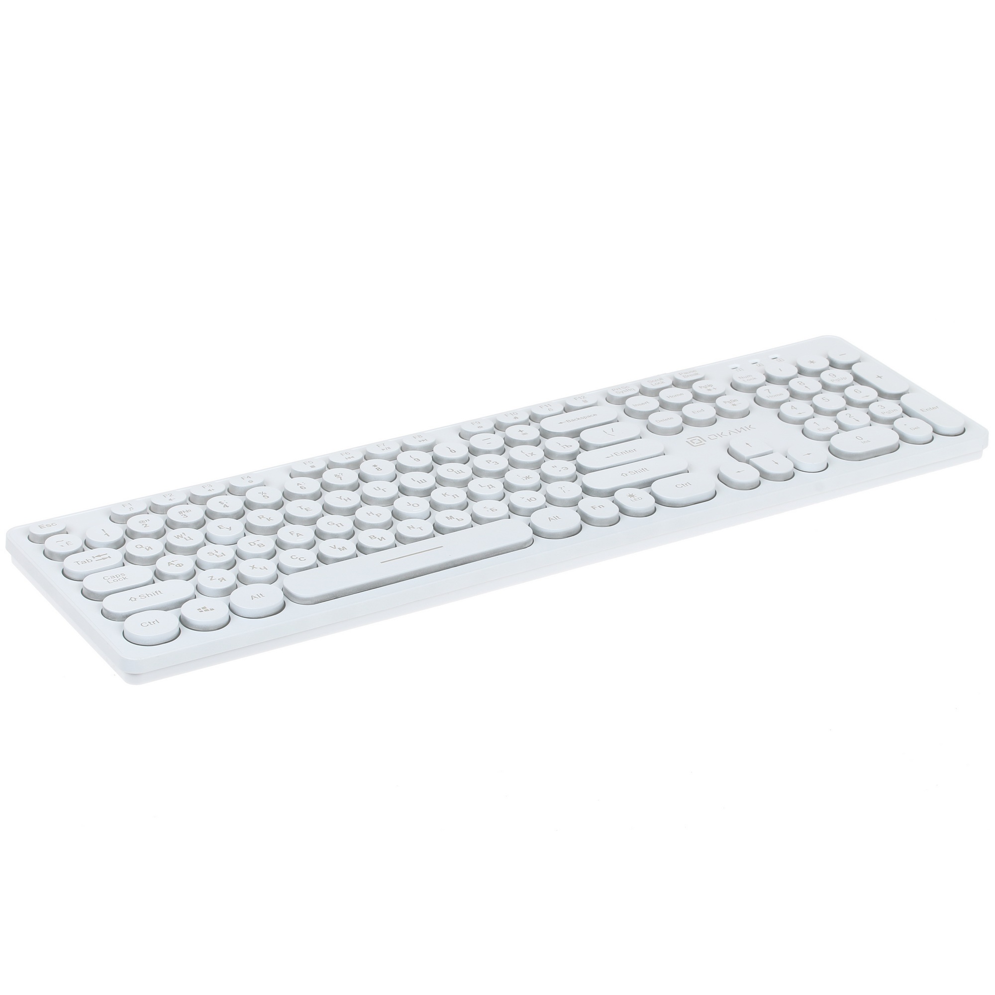 Клавиатура Oklick 420MRL [1091227] проводная, USB, белый
