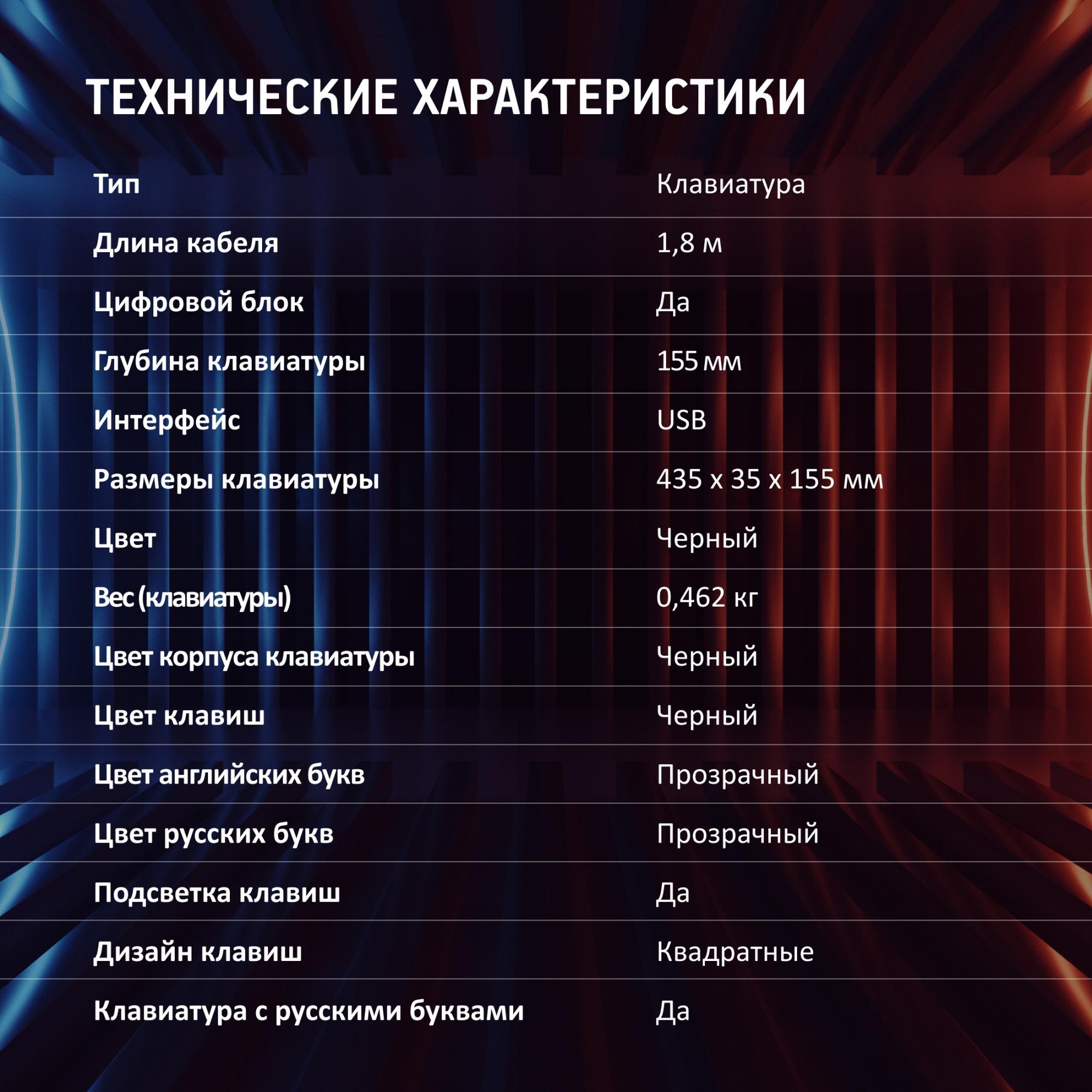 Клавиатура Оклик 709G черный (1788144)