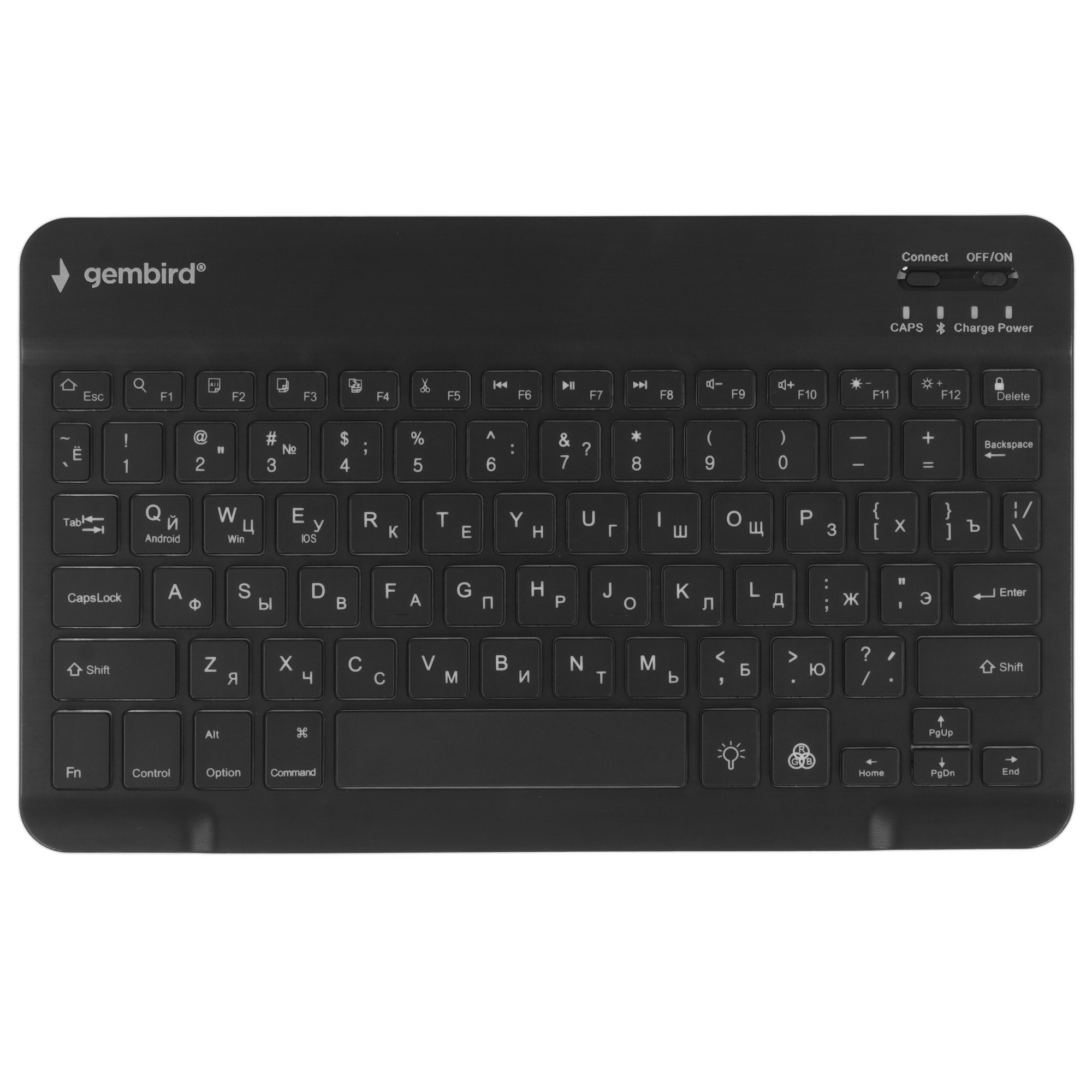 Клавиатура беспроводная Gembird KBW-4N, 78 кл., Bluetooth, ножн.тип клавиш, ультратонкая