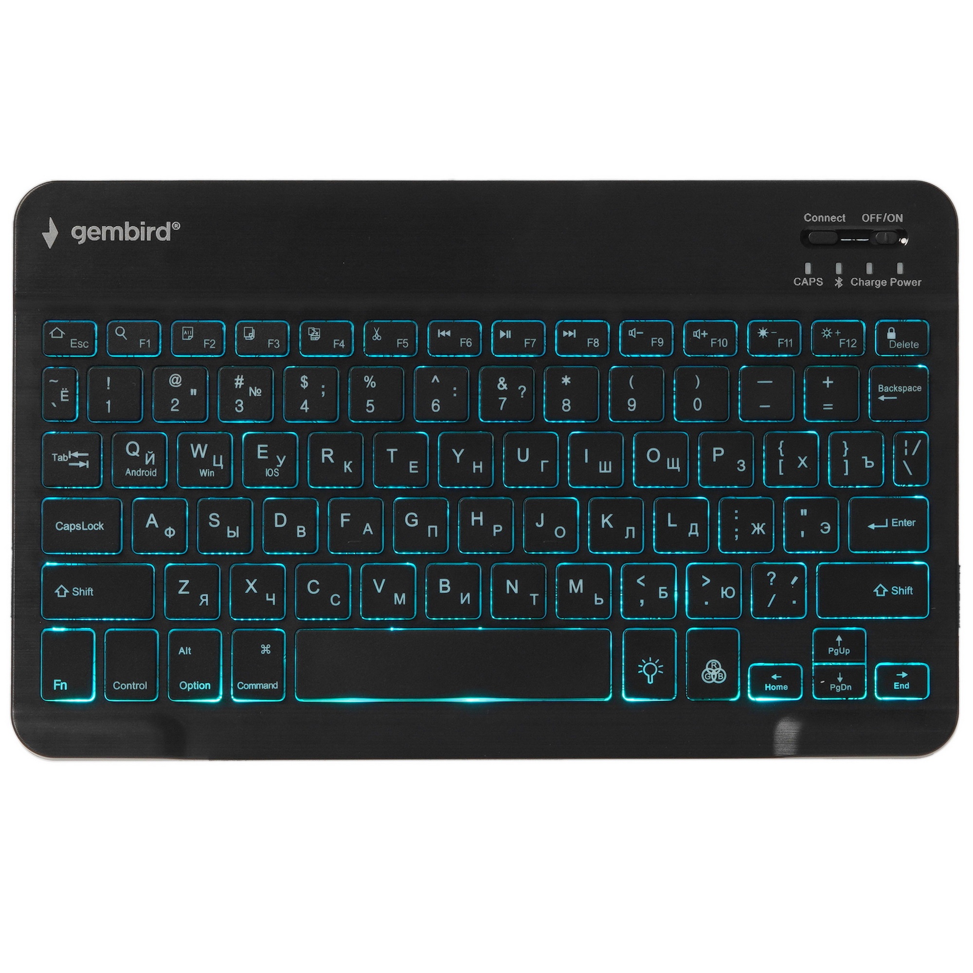 Клавиатура беспроводная Gembird KBW-4N, 78 кл., Bluetooth, ножн.тип клавиш, ультратонкая