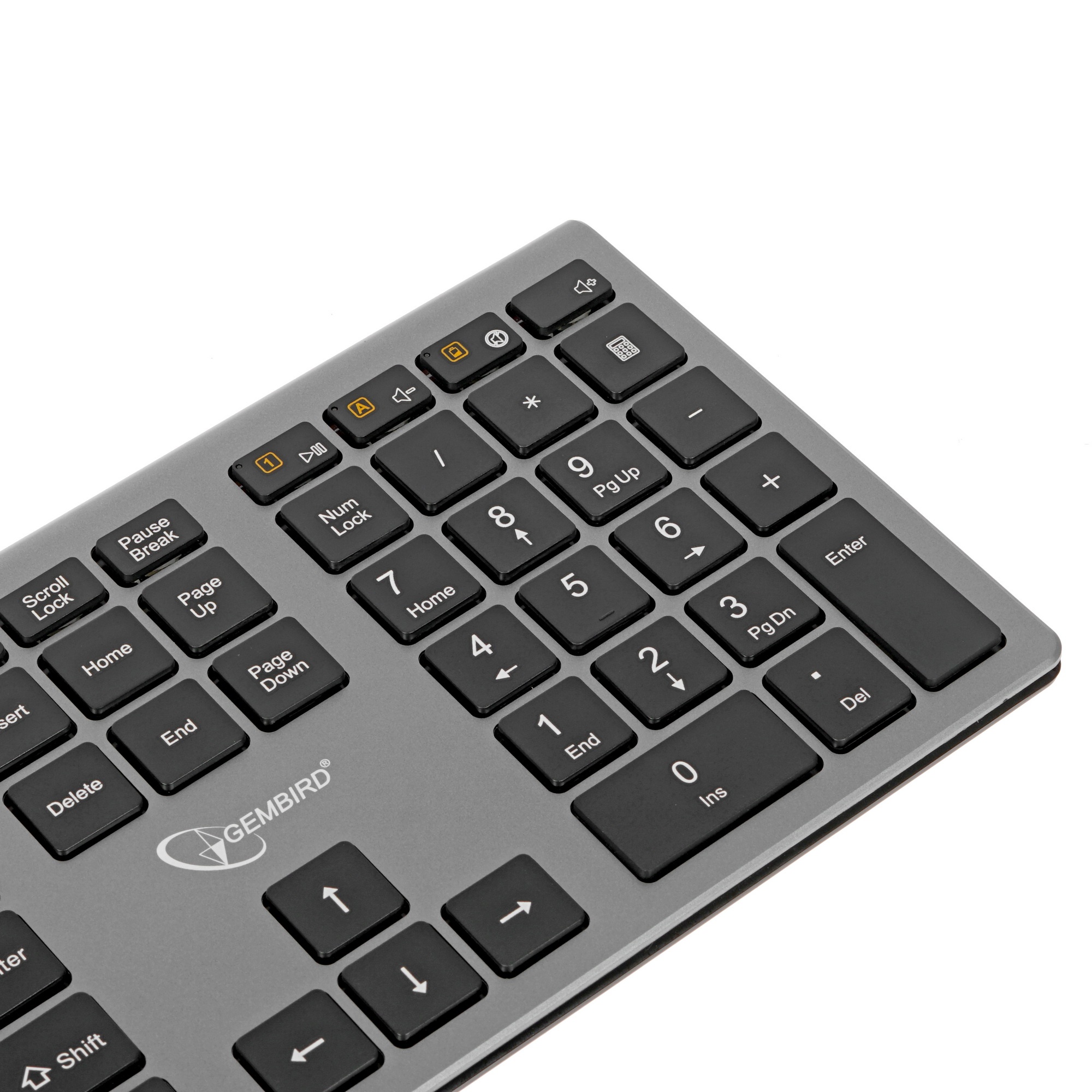 Клавиатура Gembird KBW-1 беспроводная, USB, серебристый