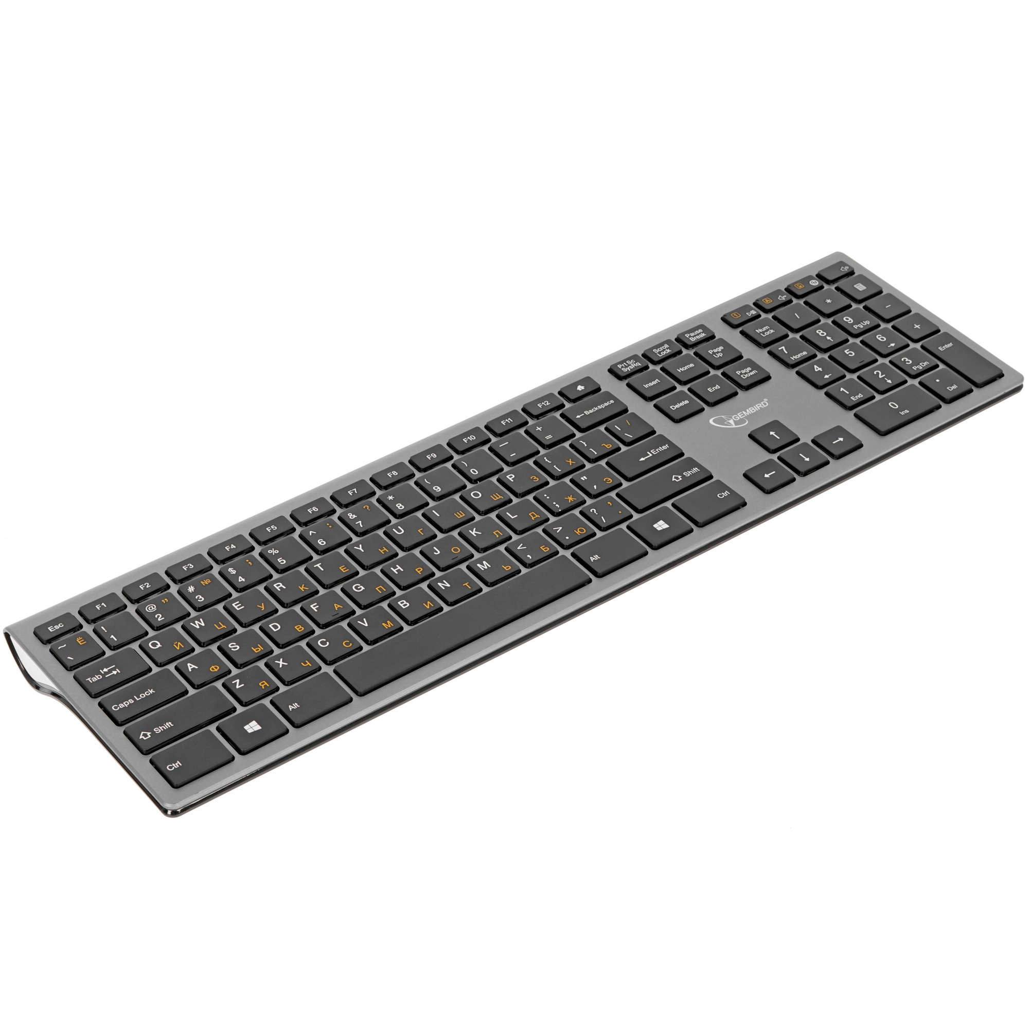 Клавиатура Gembird KBW-1 беспроводная, USB, серебристый