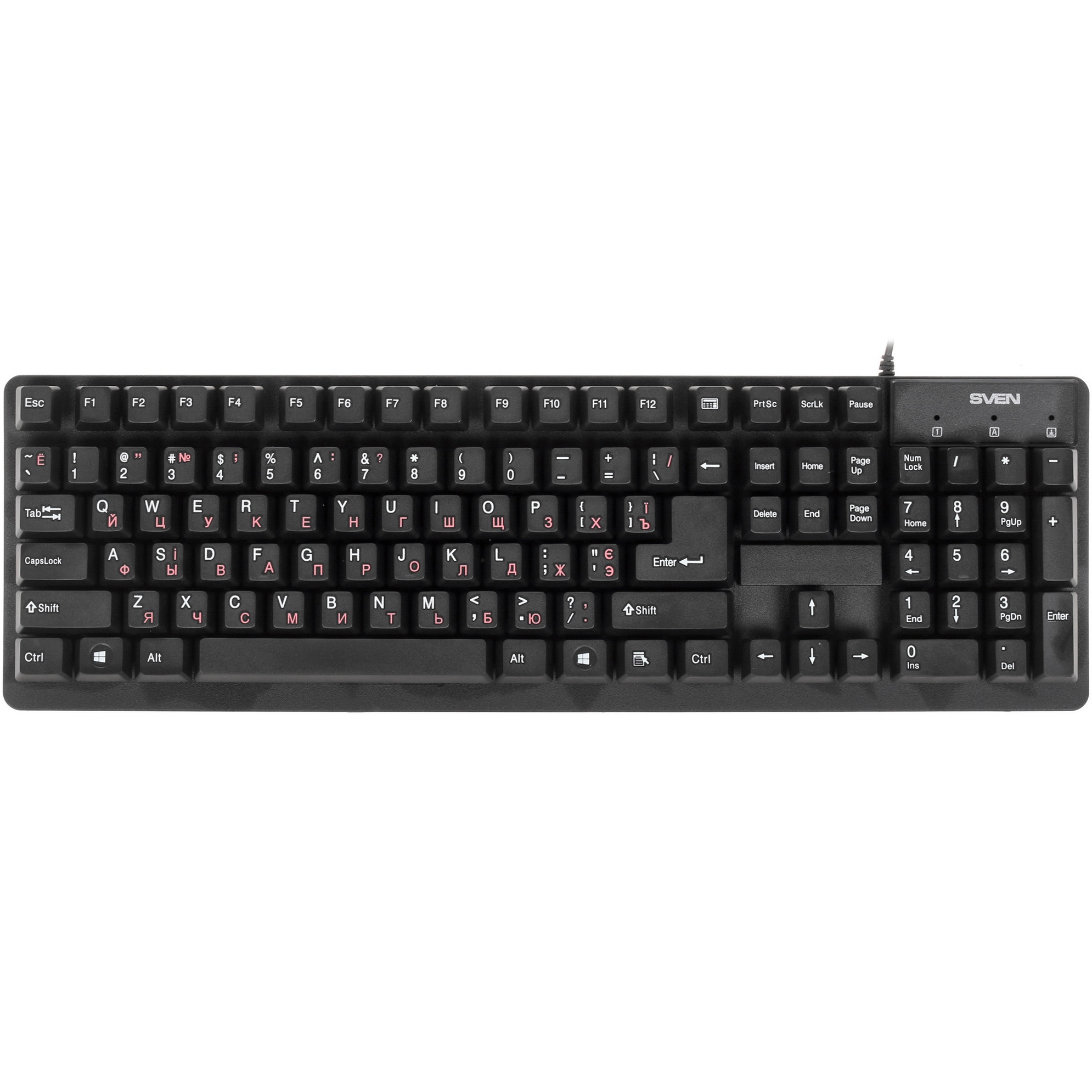 Клавиатура Keyboard SVEN Standard 301 USB чёрная SV-03100301UB