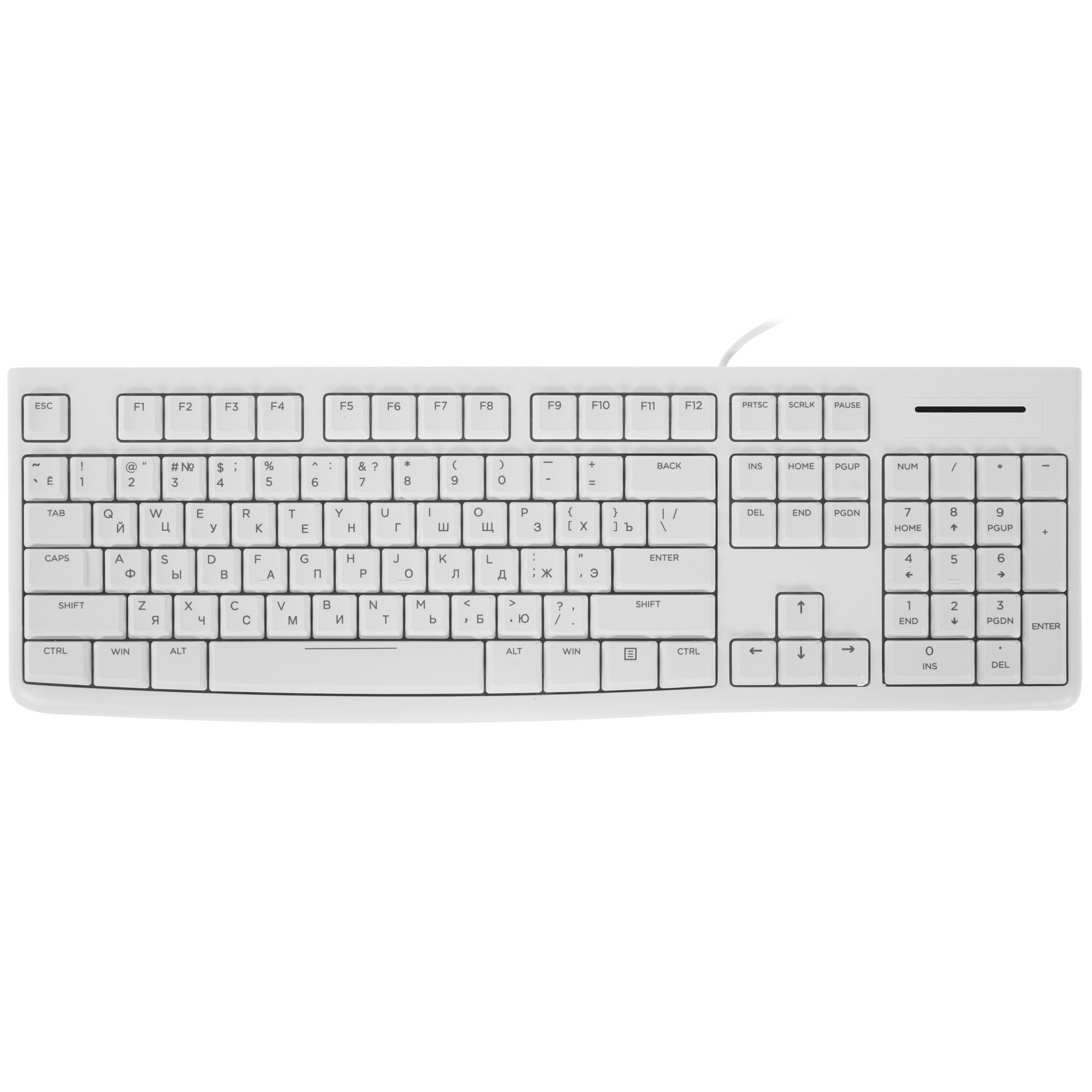 Клавиатура проводная Dareu LK185 Black (черный), мембранная, 104 клавиши, EN/RU, 1,8м, размер 440x14
