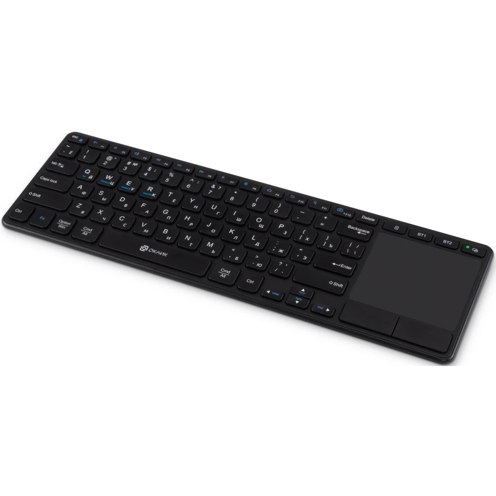 Клавиатура Оклик K614W черный USB беспроводная slim Multimedia Touch (1979327)