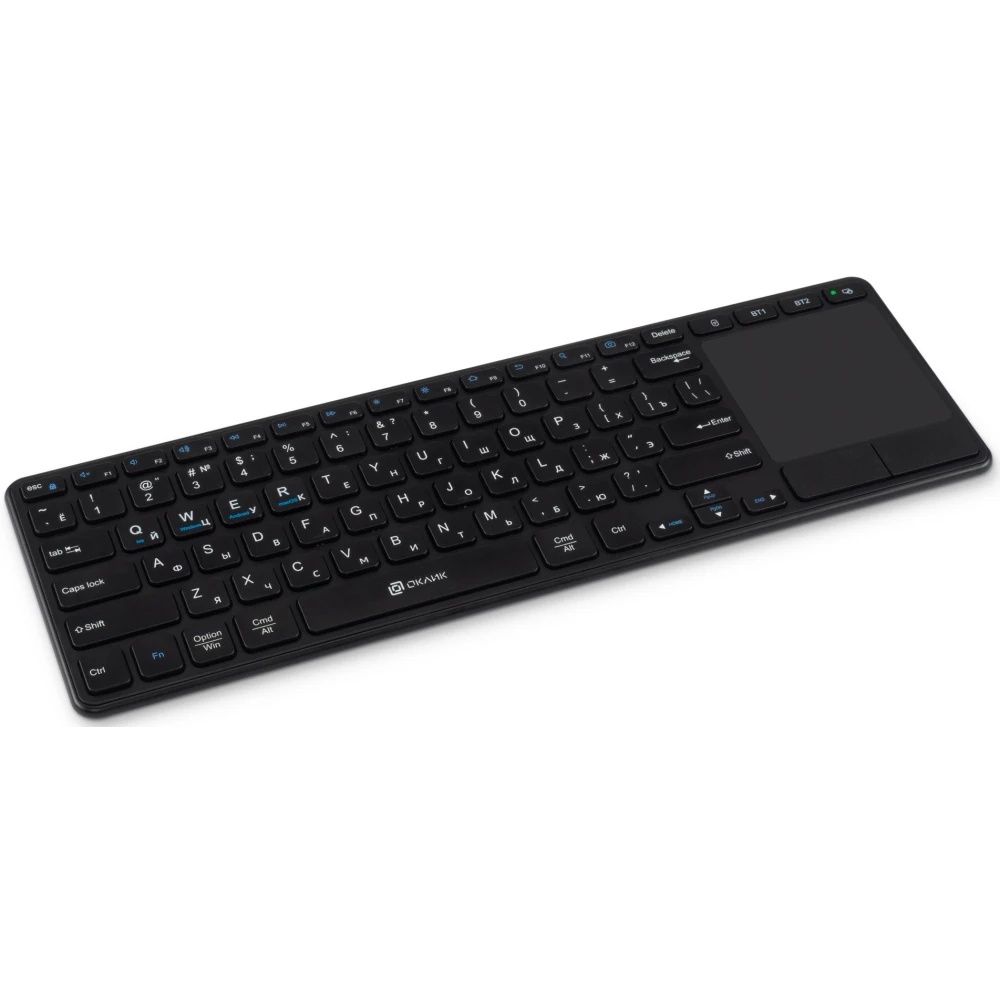 Клавиатура Оклик K614W черный USB беспроводная slim Multimedia Touch (1979327)