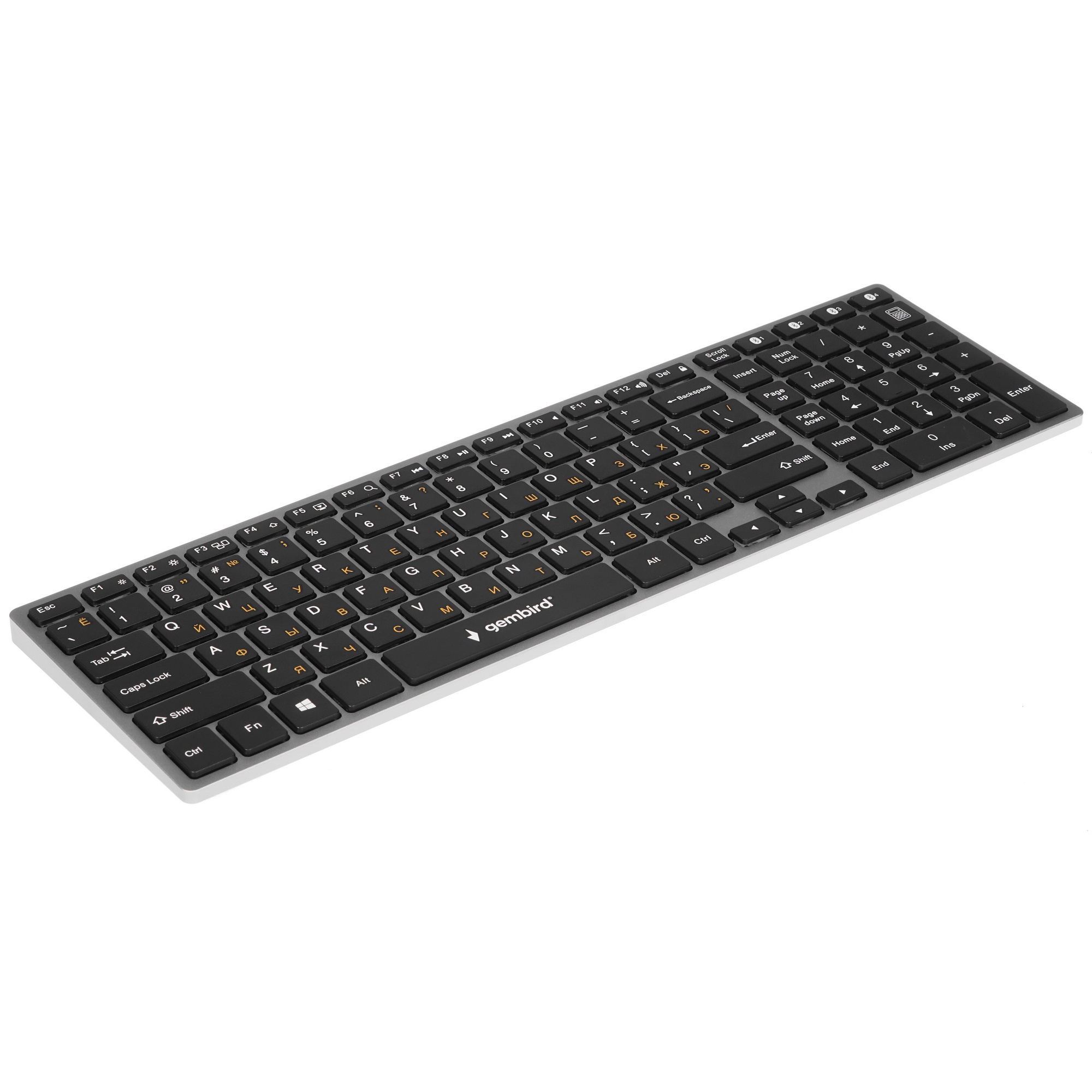 Клавиатура Gembird KBW-2 беспроводная, Bluetooth, серый/чёрный