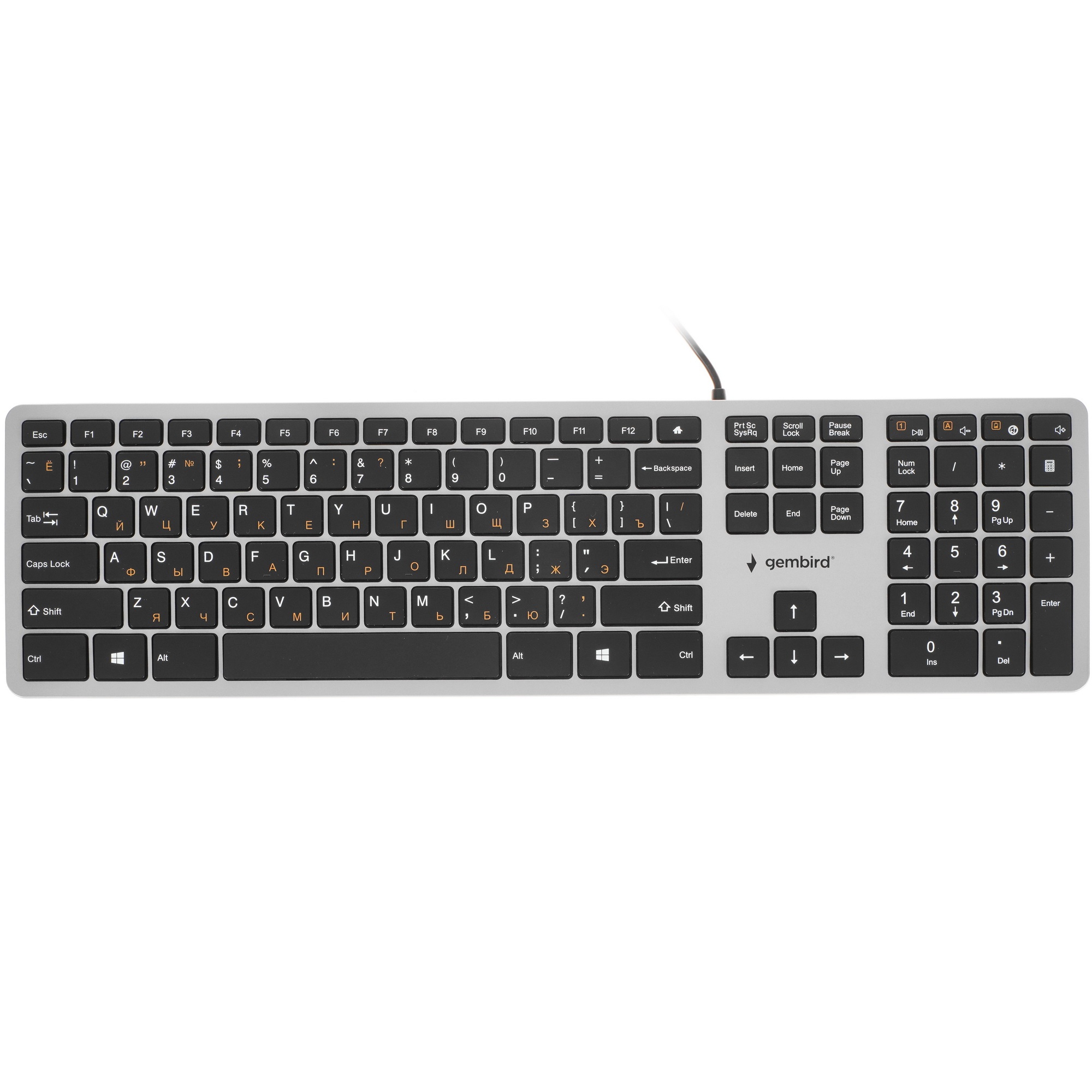 Клавиатура Gembird KB-8420 проводная, USB, серый