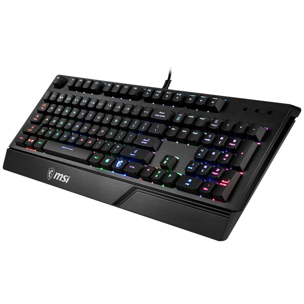 Клавиатура MSI VIGOR GK20 RU черный USB Multimedia for gamer LED (подставка для запястий)