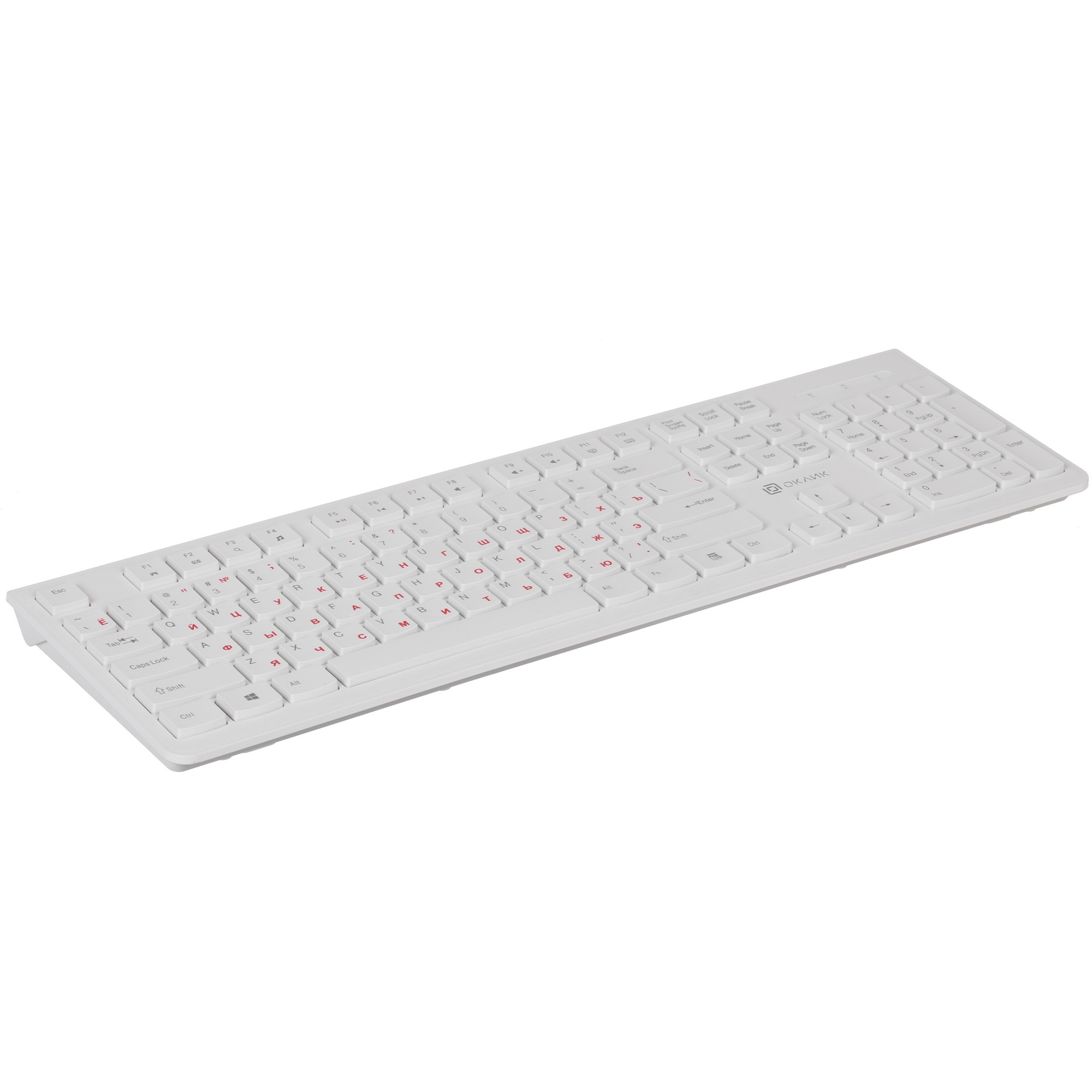 Клавиатура Oklick 505M белый USB slim