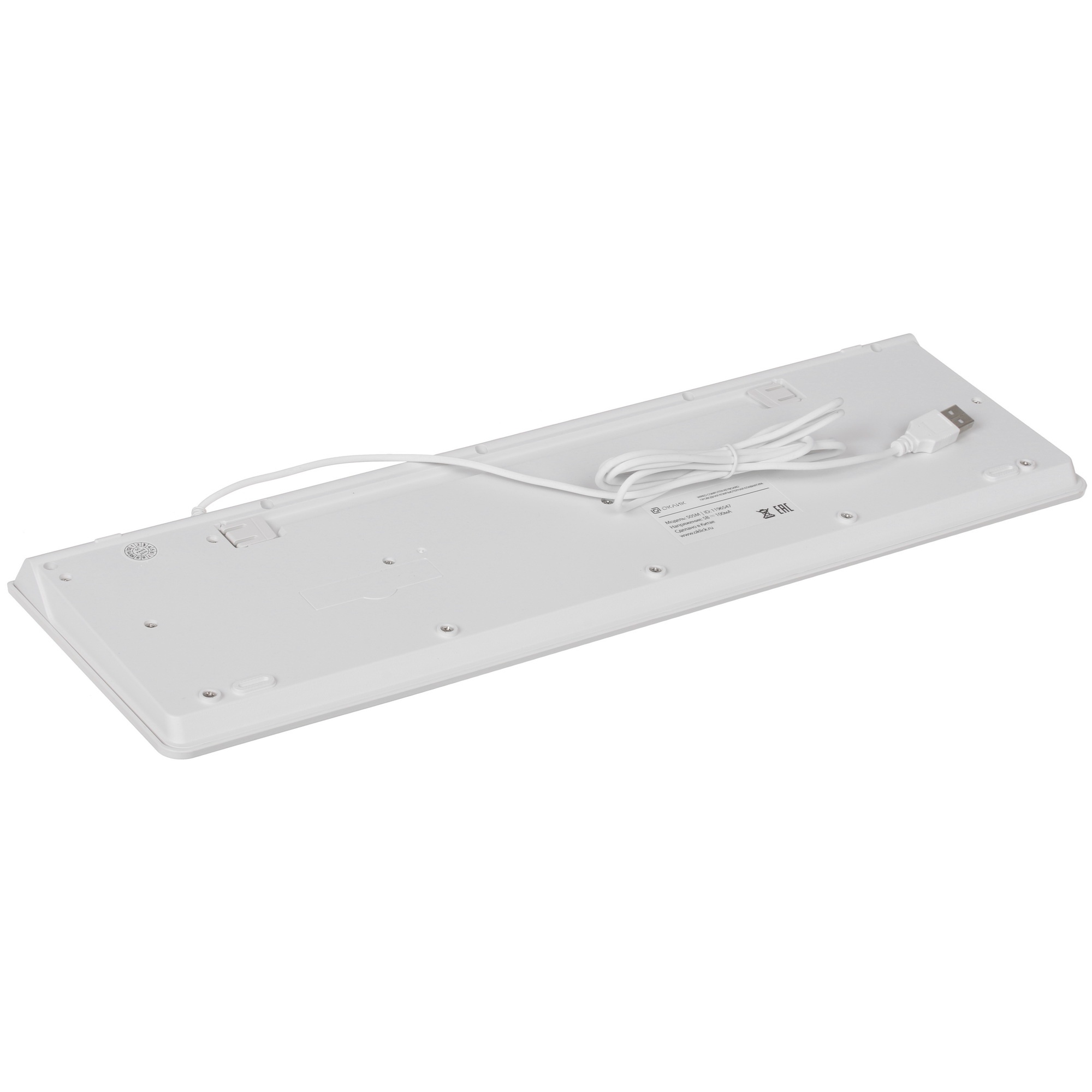 Клавиатура Oklick 505M белый USB slim