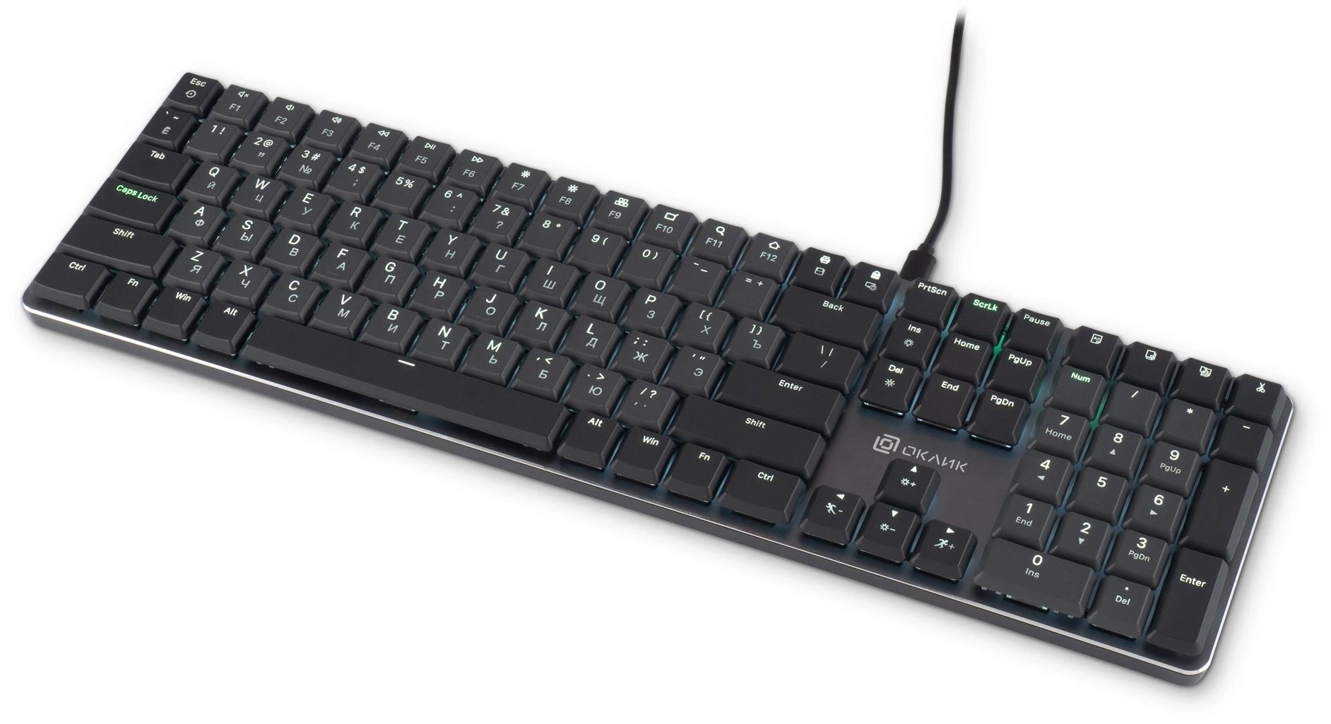 Клавиатура Oklick K953X (1901086) проводная, USB, черный/серый